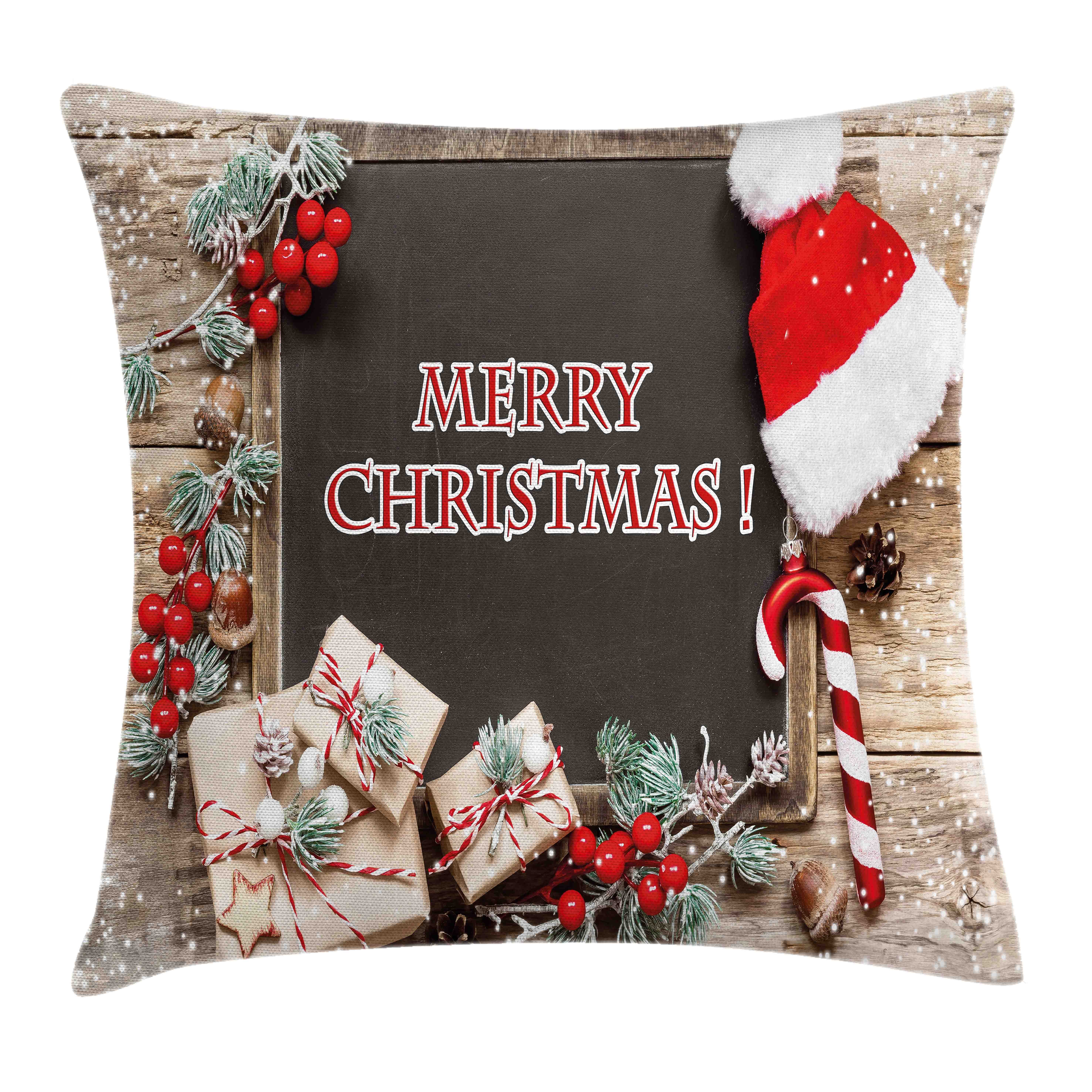 Druck, (1 Bord Abakuhaus mit an Kissenbezüge Stück), Weihnachten Konzept Kissenhülle Beidseitiger Farben Noel Farbfesten Reißverschluss