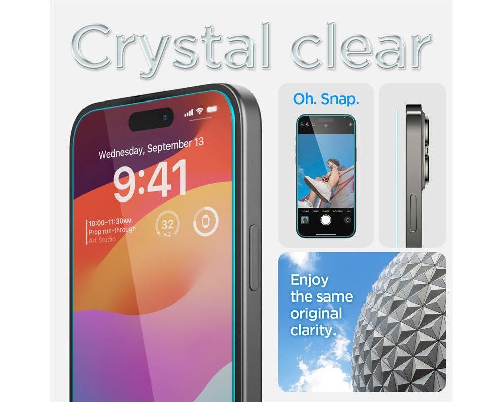 Spigen Displayschutzglas 2x Panzerglas für iPhone 16 / iPhone 15 Displayschutz Schutzglas für Apple iPhone 16, Displayschutz-Set, 2 Stück, Tempered Glass, Anti- – Bild 2 von 5