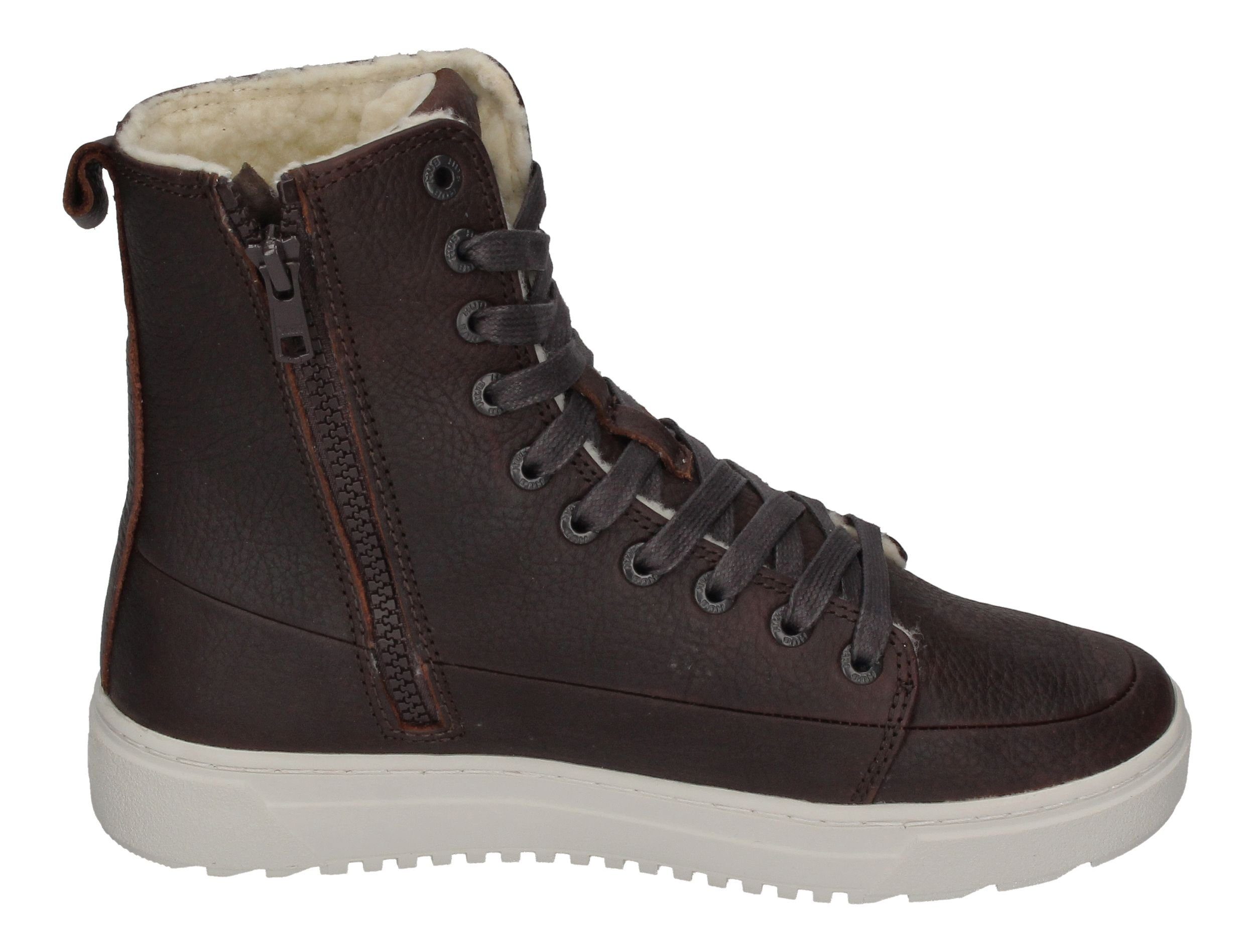 HUB NIGHT L30 wool Stiefelette Dark Brown Offwhite