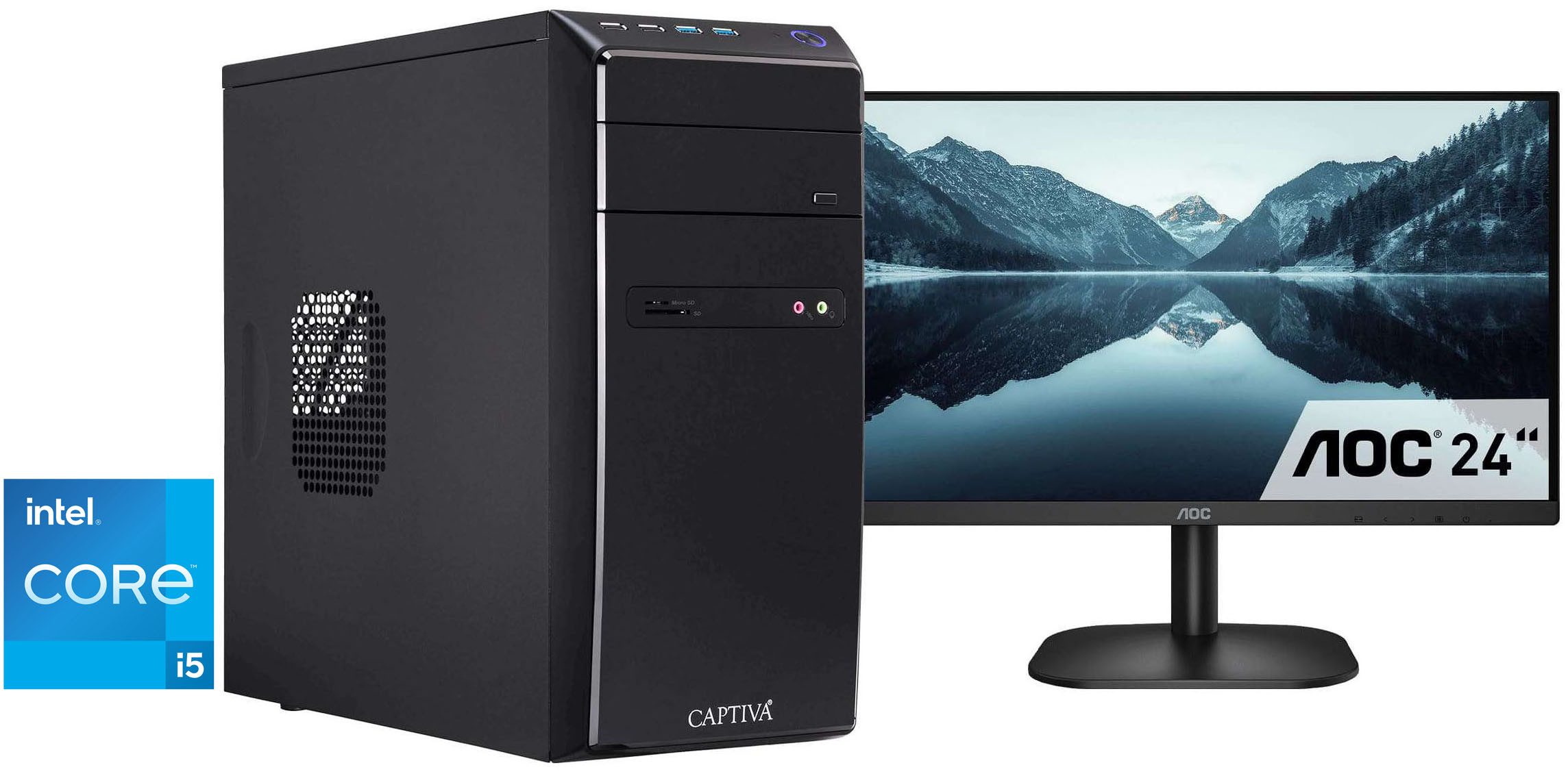 CAPTIVA Power-Starter I98-578 TFT Bundle Business-PC-Komplettsystem (60,5", Intel® Core i5 Core i5 14400, UHD Graphics 730, 8 GB RAM, 1000 GB SSD)