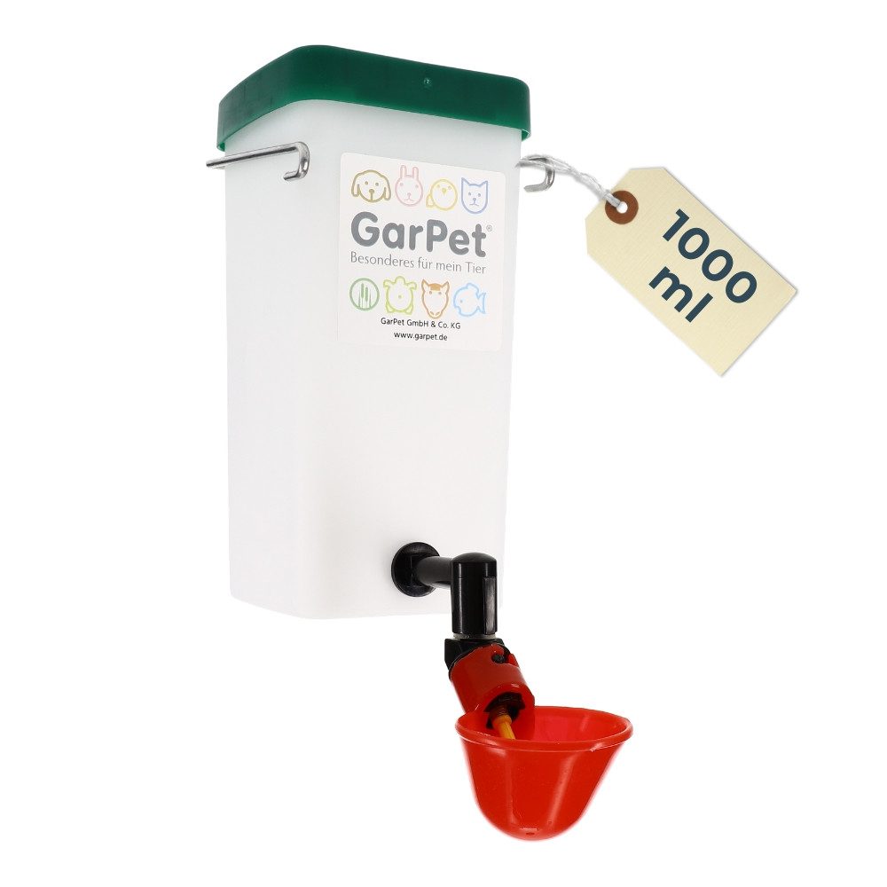 GarPet Wasserspender Beckentränke Hühner Tränke Wachteltränke Wassertränke Küken 500 ml 1 L 1 l