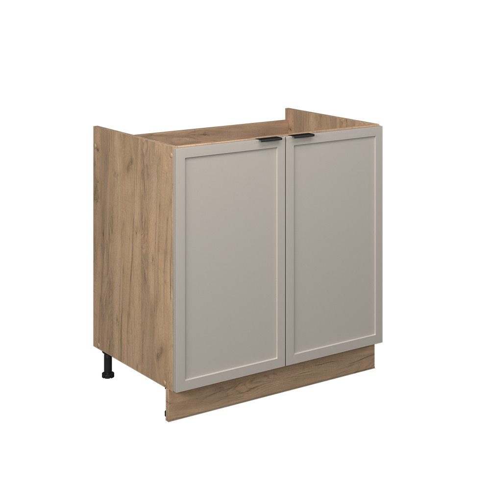 Vicco Spülenunterschrank Fame-Line, GrauBeige/Goldkraft Eiche, 80 günstig online kaufen