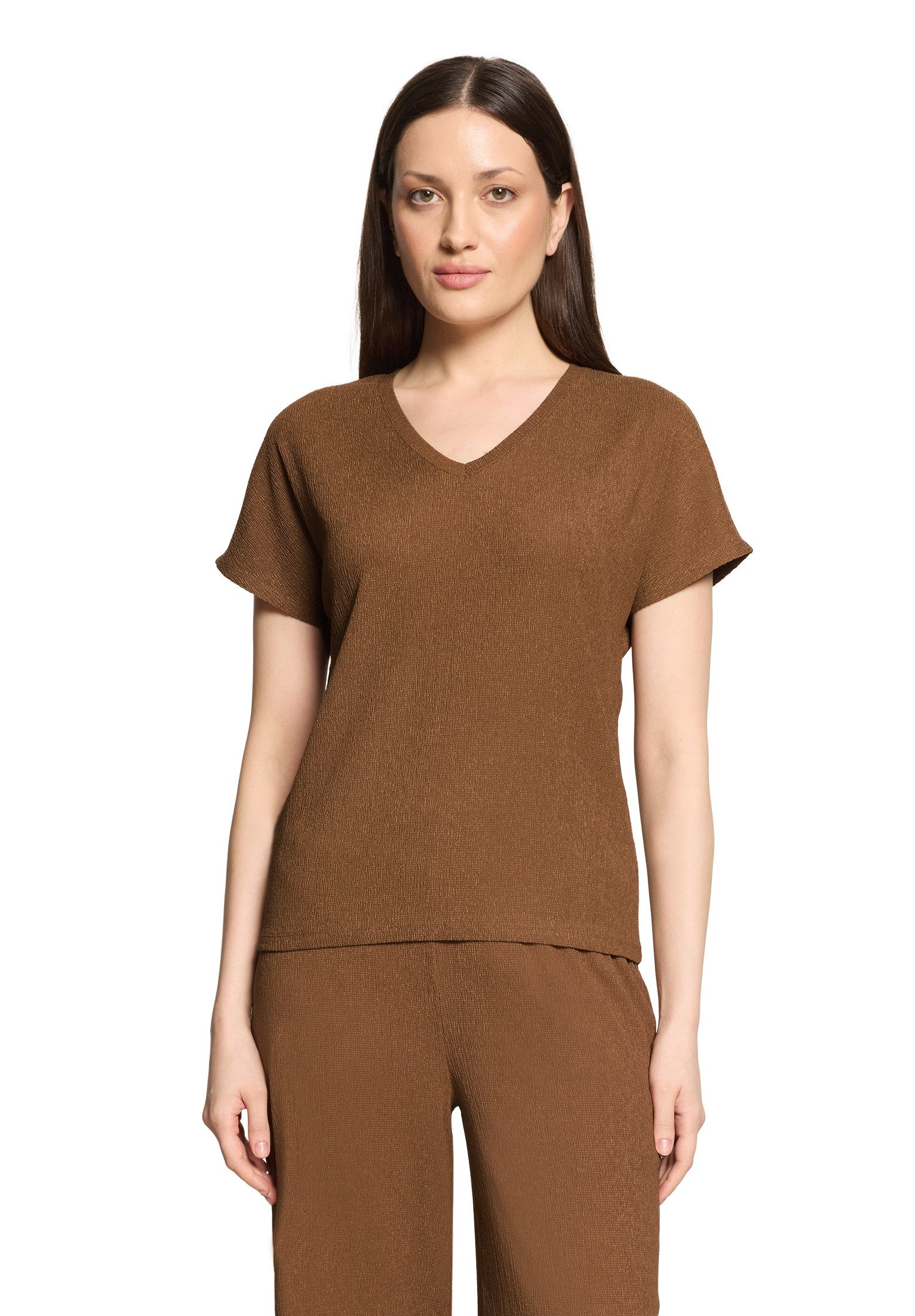 Kurzarmshirt Damen mit Struktur