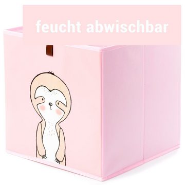 Centi Faltbox 3 Kinder Aufbewahrungsboxen mit Schlaufe zum Herausziehen (Set, 3 St., 33x33x33 cm), Kallax Boxen mit 3 Motiven, Aufbewahrungsbox Kinder rosa