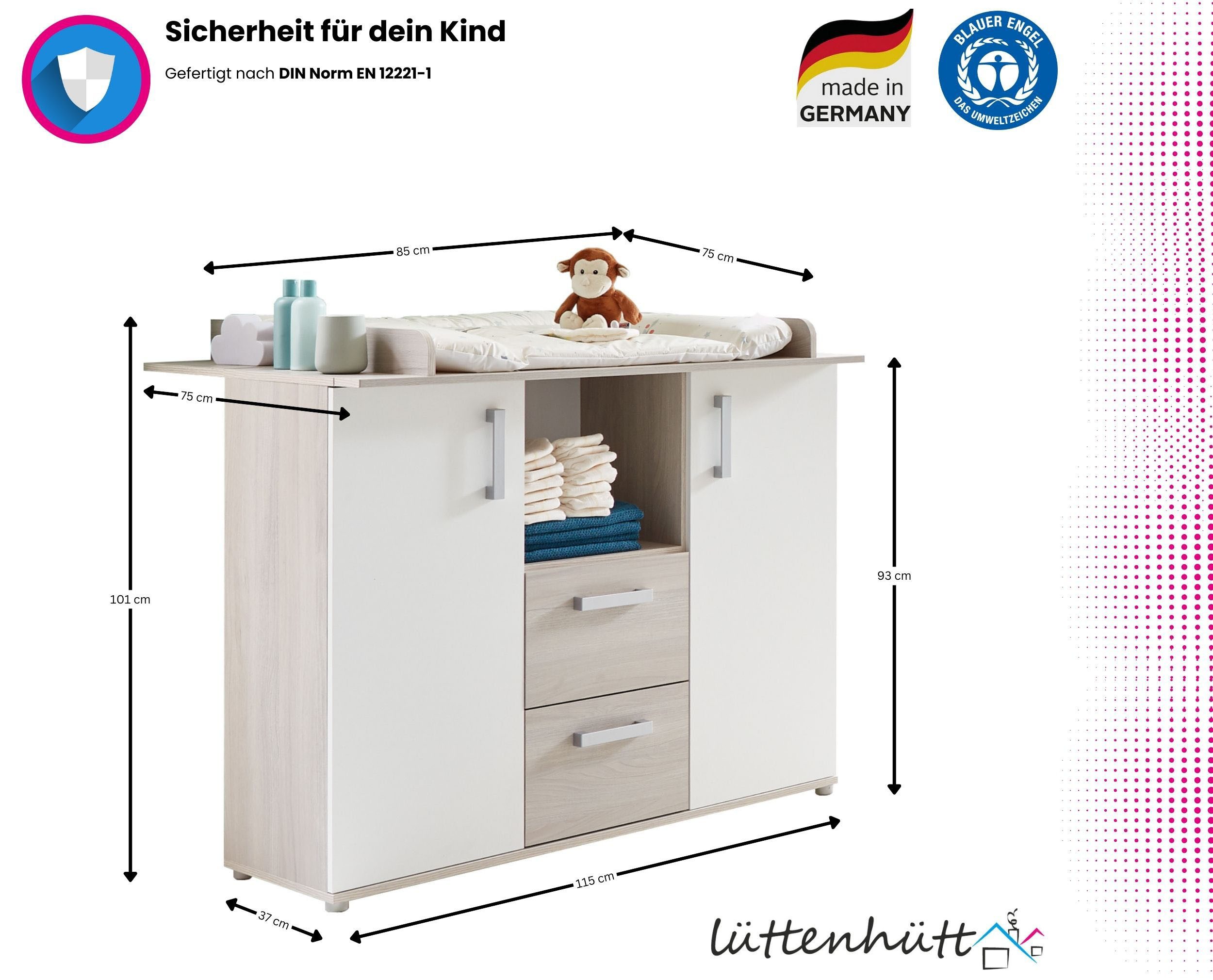 Home affaire changing chest of drawers Geert, Made in Germany