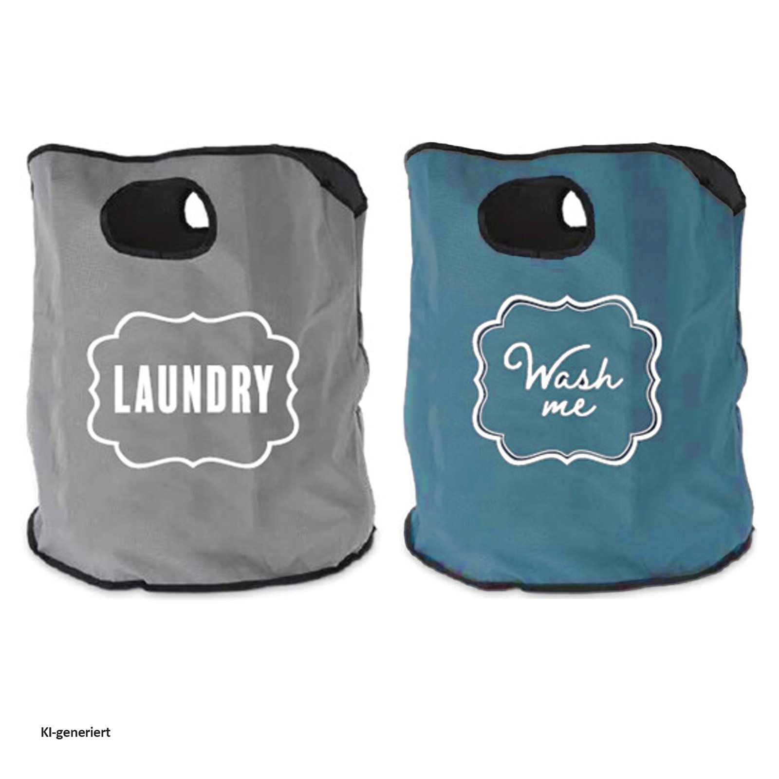 HTI-Living Wäschesack Wäschesack 2er Set Laundry (Set, 2 St., 2 Wäschesäcke mit verschiedenen Motiven), Schmutzwäschebehälter
