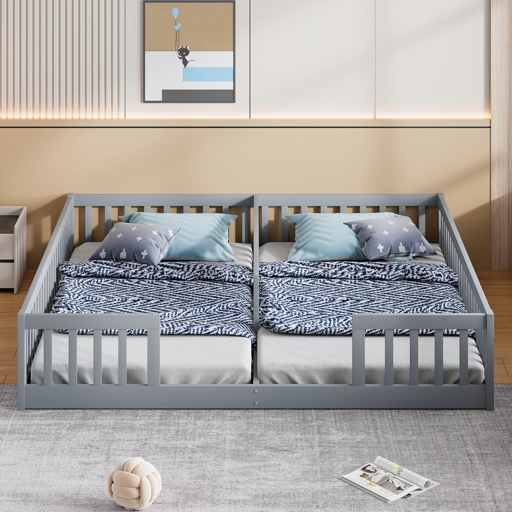 Flieks Massivholzbett, Kinderbett Einzelbett*2 90x200cm*2 für zwei Kinder o günstig online kaufen