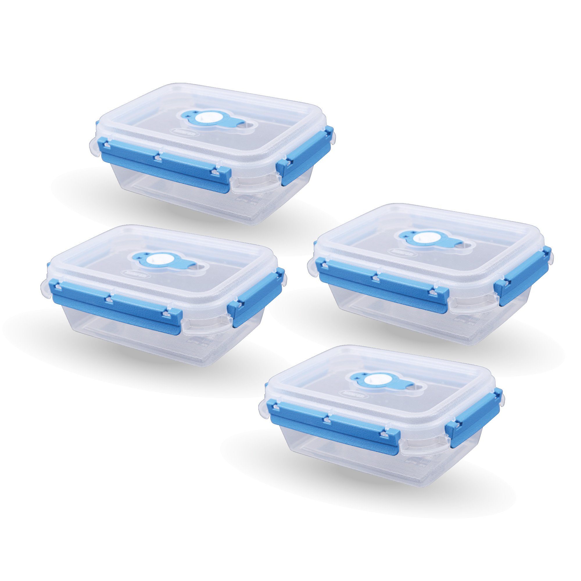 Tontarelli Frischhaltedose Lunchbox 0,9 L, Kunststoff, (8-tlg), Vorratsdose für Lebensmittel - Aufbewahrungsbox luftdicht - Meal Prep