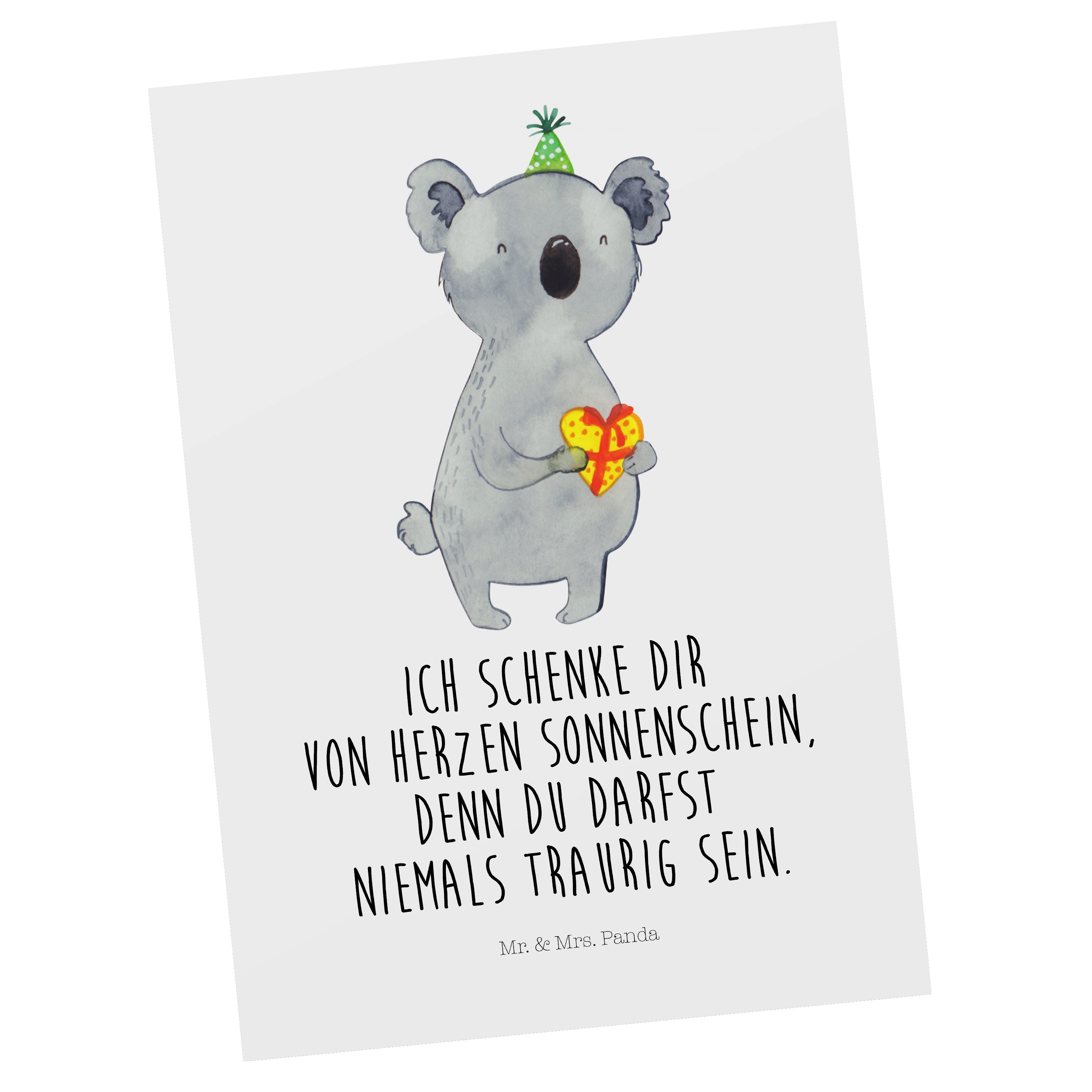 Mr. & Mrs. Panda Postkarte Koala Geschenk - Weiß - Geschenkkarte, Geburtstag, Koalabär, Dankeska