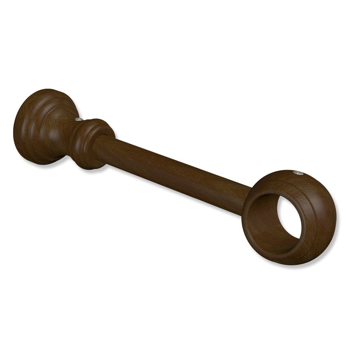 INTERDECO Gardinenstangenhalter Classic 1-läufig, für 28 mm Ø Gardinenstangen, (1 Stück, Nussbaum lackiert), kürzbar
