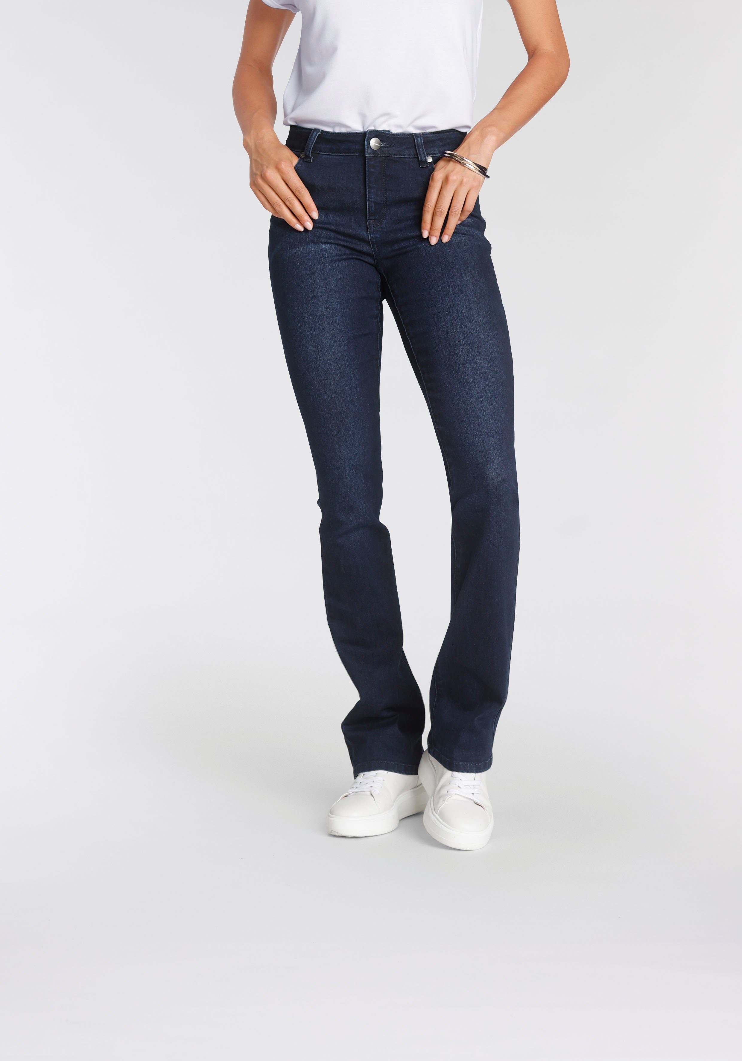 Tamaris Bootcut-Jeans normale Leibhöhe, Bootcut, mit ausgestelltem Bein günstig online kaufen
