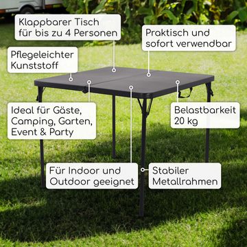 Raburg Klapptisch Camping-Tisch, 4 Personen, Schwarz, Garten & Outdoor, Jonas, einteilig, 86 cm x 86 cm, leicht, klappbar, Belastbarkeit 20 kg