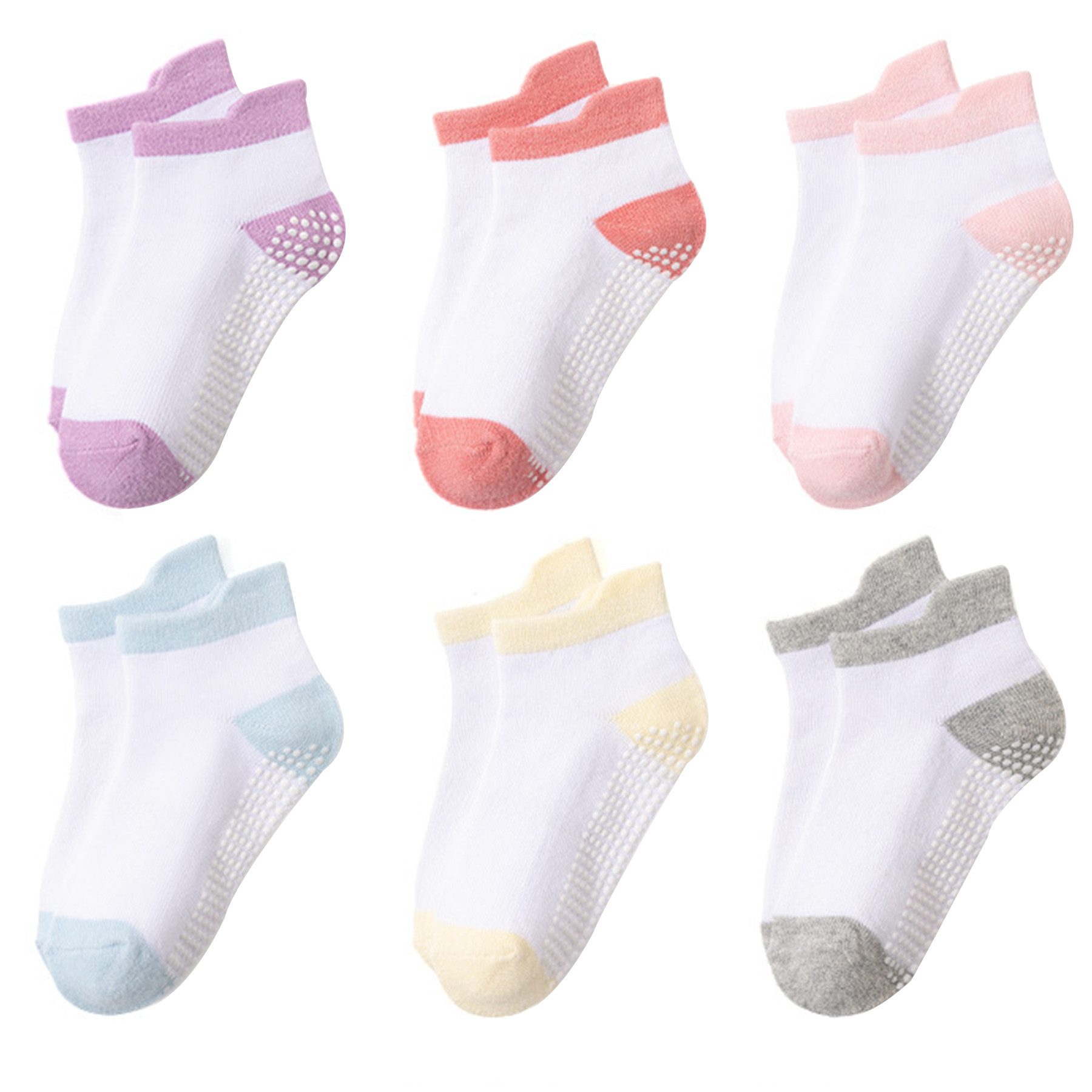 Sneakersocken Stoppersocken Kinder 6 Paar Rutschsocken Socken Kinder ABS Socken