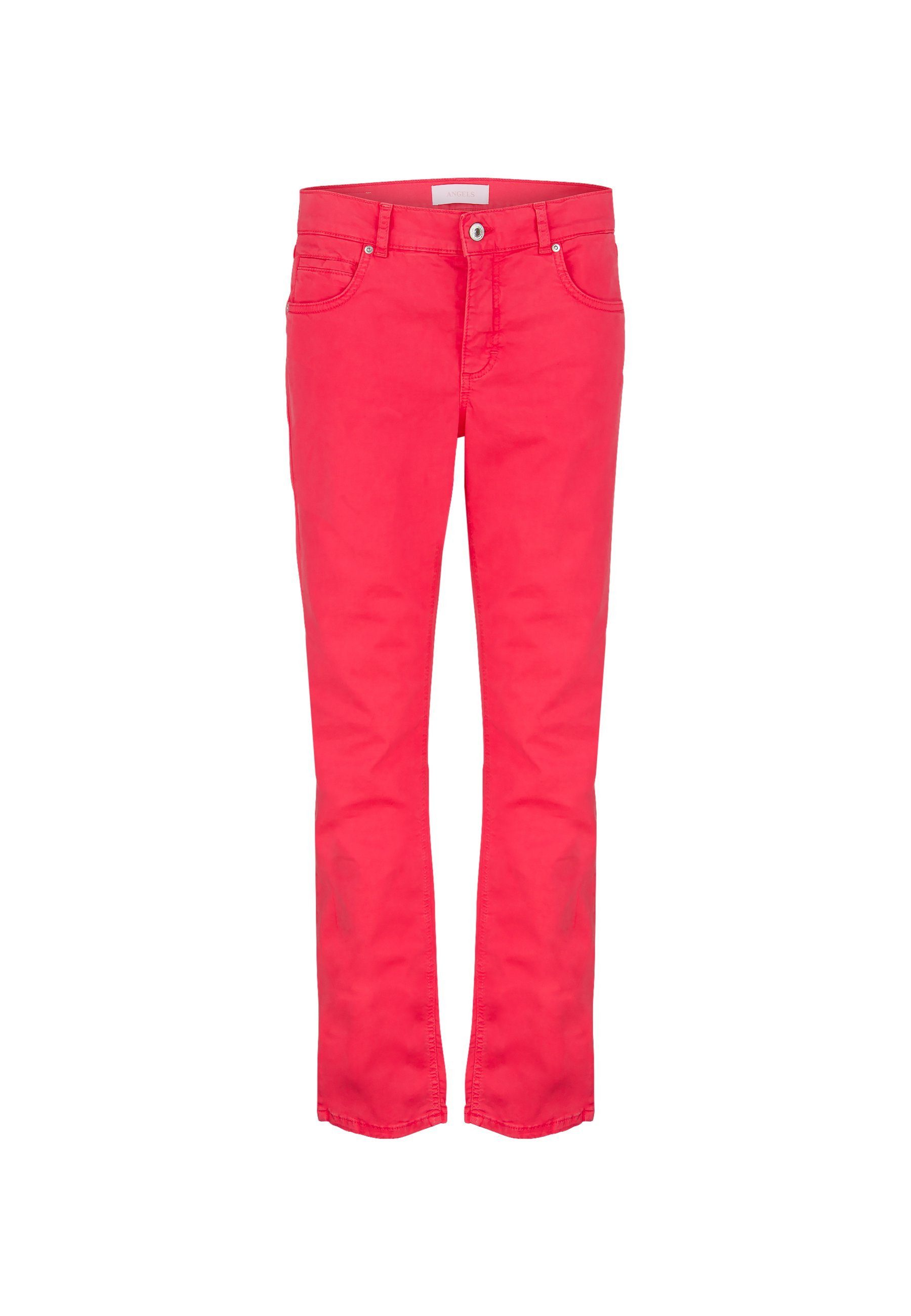Denim Straight-Jeans Jeans Coloured mit Cici ANGELS Ton-in-Ton-Nähte pink