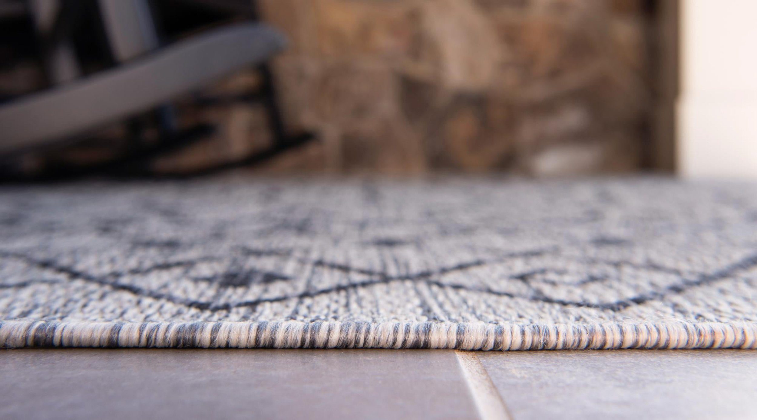 LebensWohnArt Teppich Teppich OUTDOOR CIATO Rechteckig Hellgrau 150x245 cm Indoor/Outdoor, Höhe: 0.4064 mm