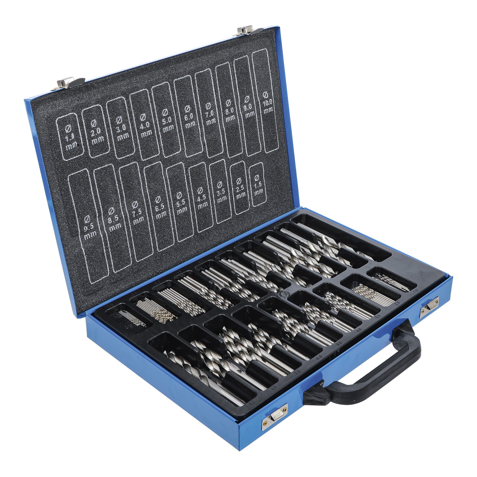 BGS technic Metallbohrer BGS Spiralbohrer-Satz HSS 1 - 10 mm, 170-tlg.