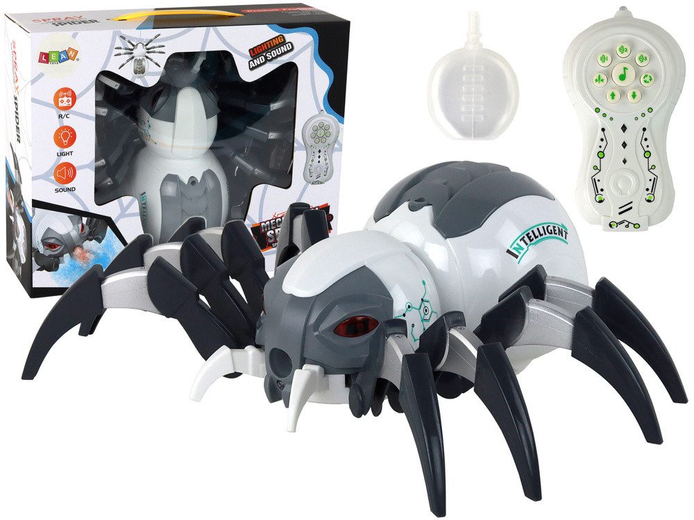 Wisam RC-Auto Große ferngesteuerte RC-Spinne, batteriebetrieben, weiß und grau