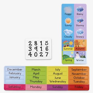 Navaris Magnettafel Kalender Tafel für Kinder - Jahreszeiten Uhr - magnetisch, (1-tlg)