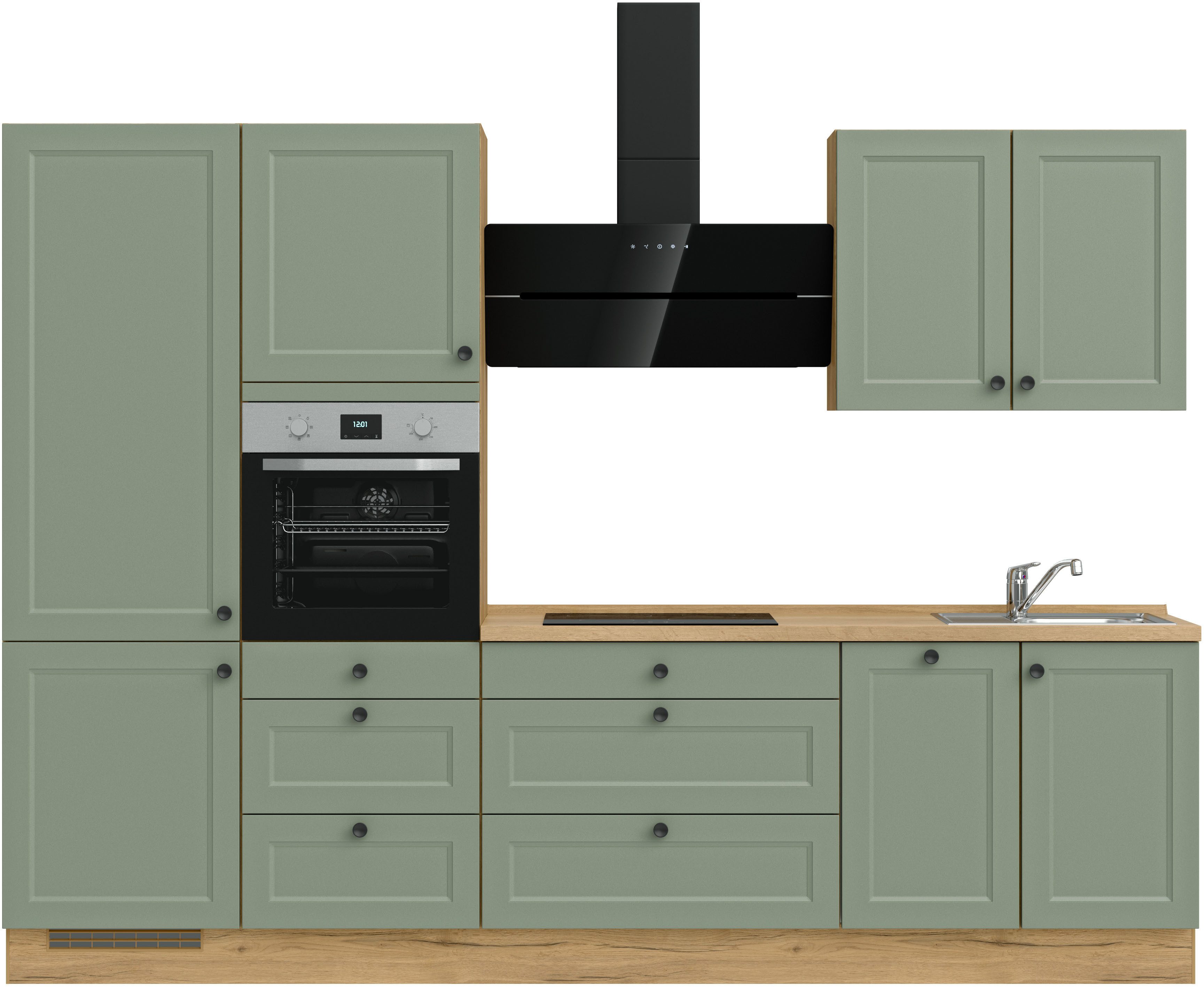 nobilia® Кухниzeile "Cascada II", vormontiert, Breite 300 cm, Ausrichtung wählbar, wahlw. mit E-Geräten