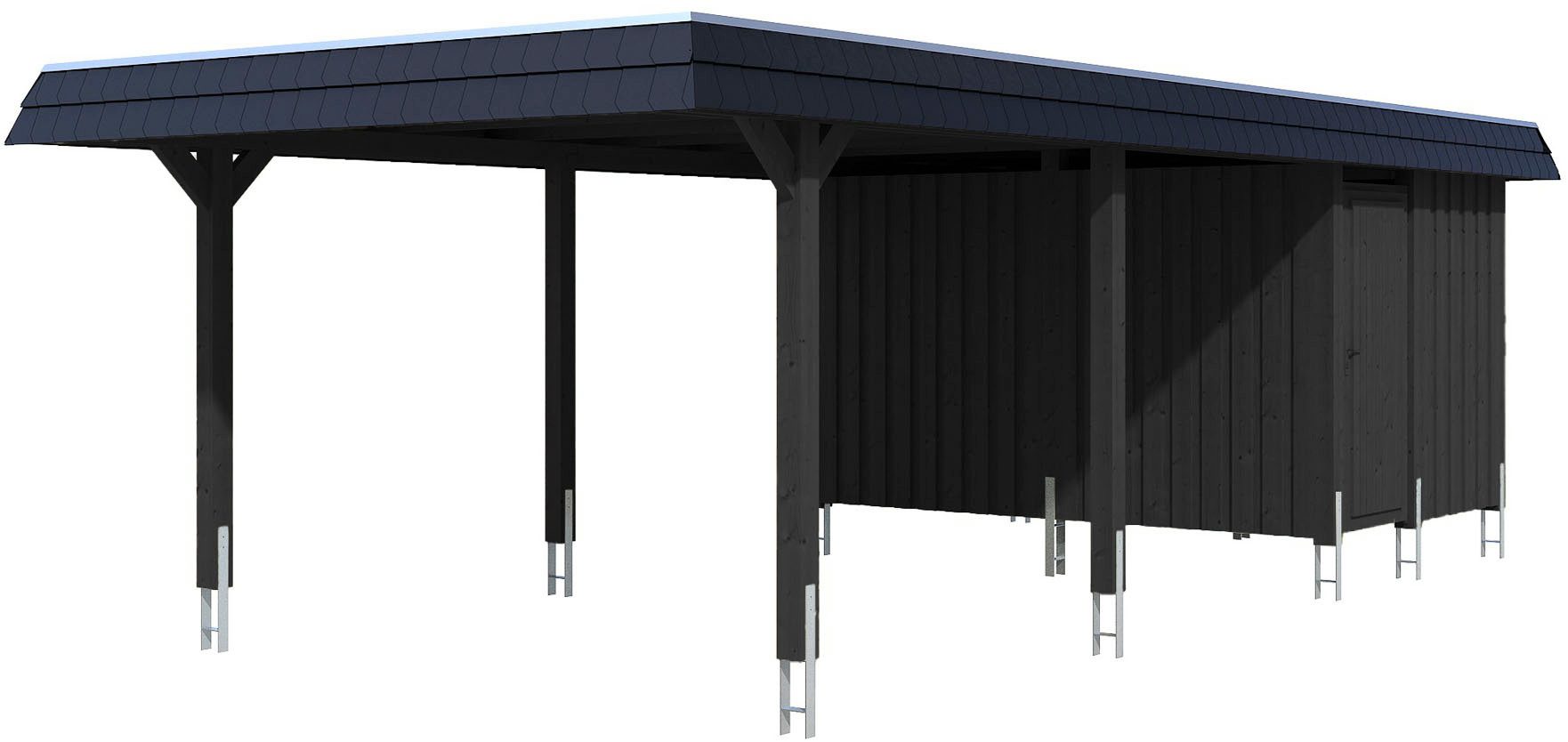 Skanholz Einzelcarport Wendland, BxT: 409x870 cm, 247 cm Einfahrtshöhe