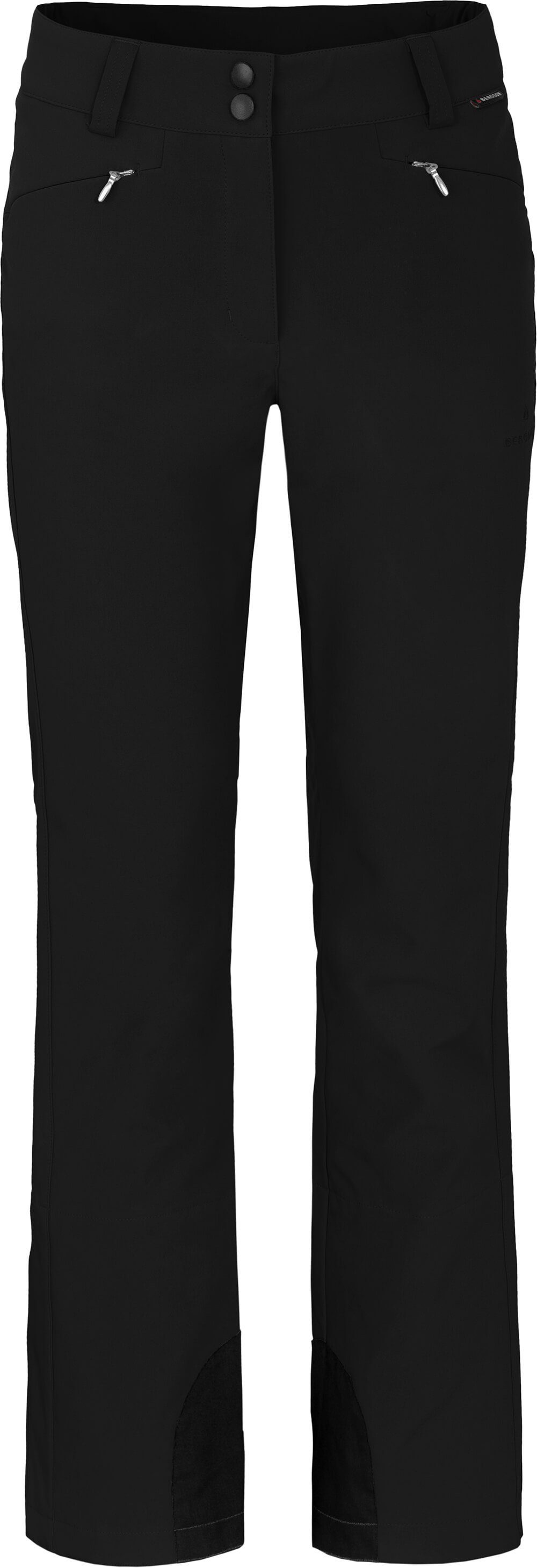 Bergson Skihose SAIMAA Damen Softshell Skihose, winddicht, elastisch, Normalgrößen, schwarz | Shorts