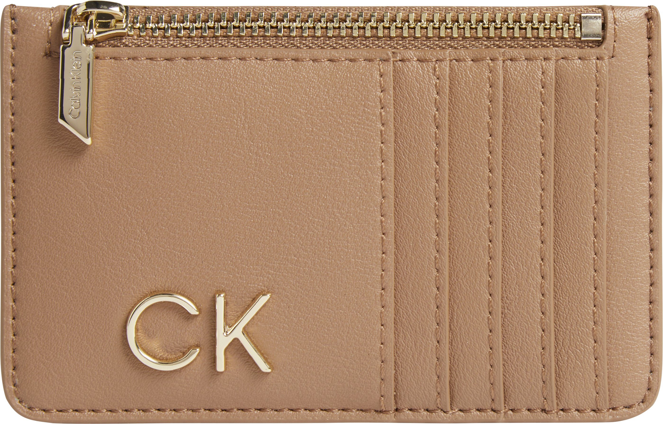 Damen Alle Damentaschen Calvin Klein Kartenetui RE-LOCK MLTI CARDHOLDER, mit goldfarbenen Logo Details
