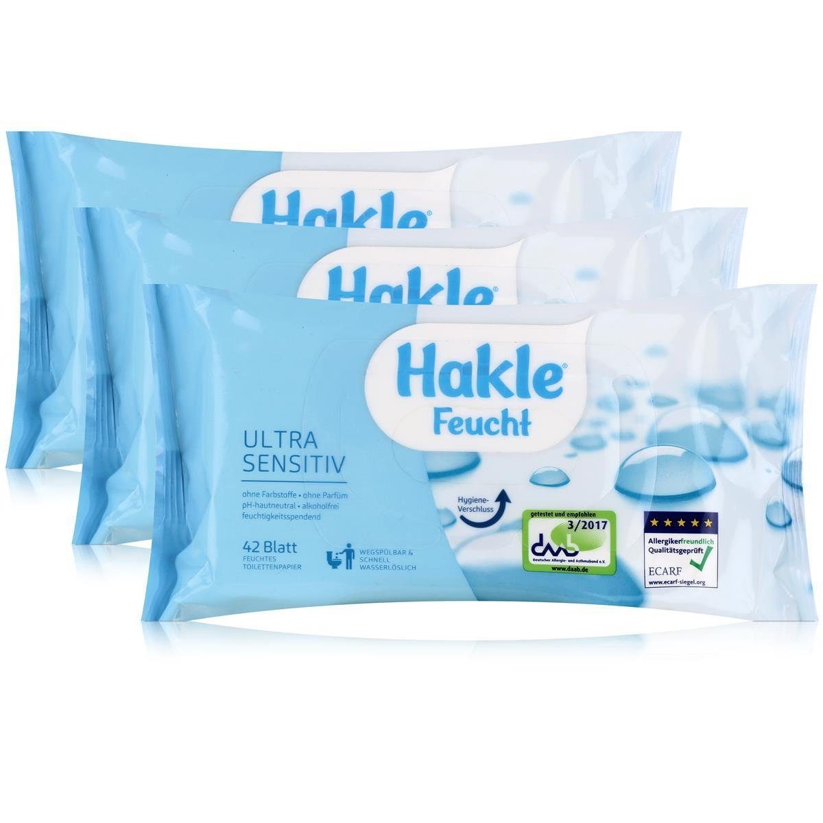 HAKLE feuchtes Toilettenpapier Hakle Feucht Ultra Sensitiv 42 Blatt Feuchtes Toilettenpapier Nachfüll