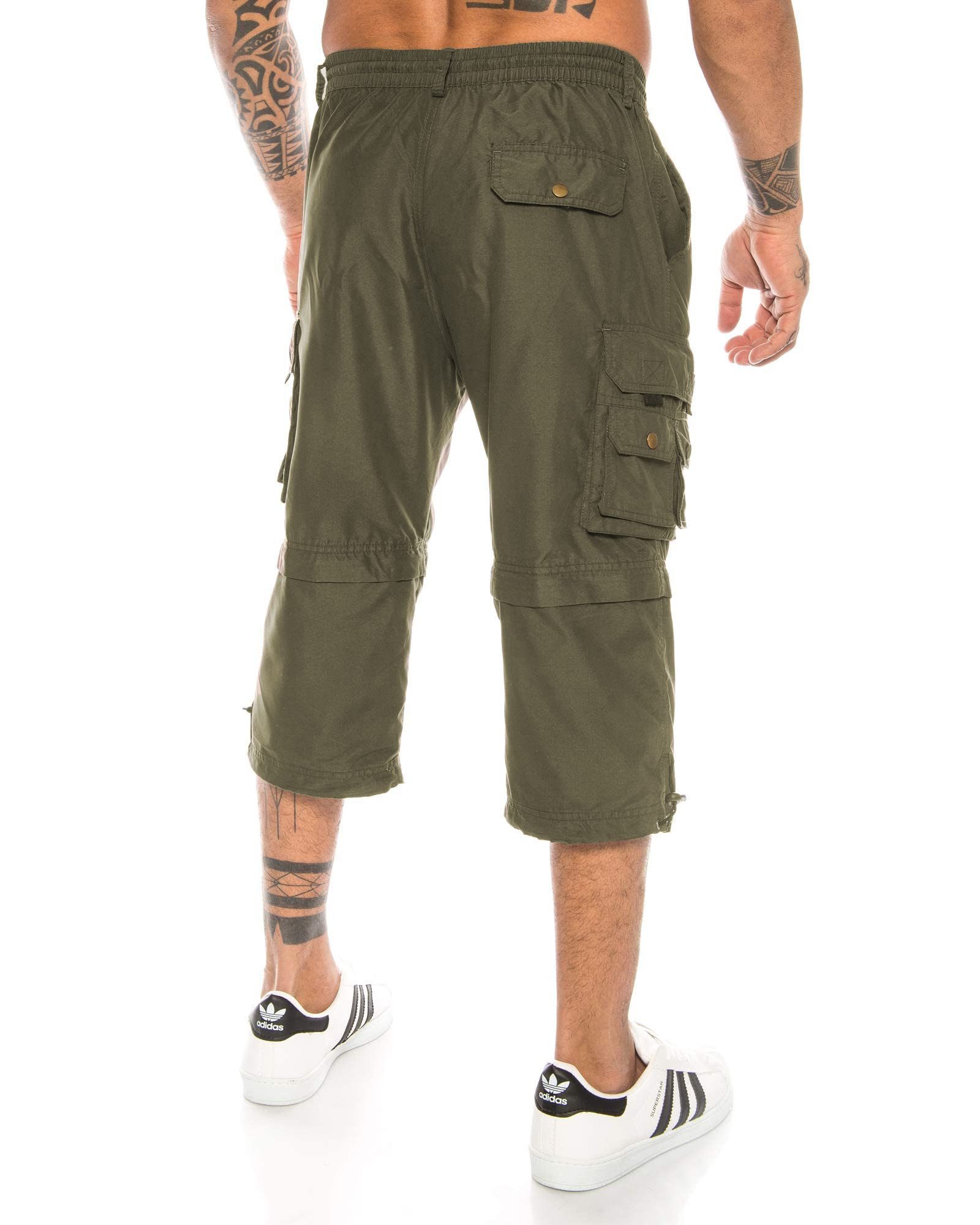 Kendindza Collection Cargobermudas Bermuda Shorts Herren Kurze Hose 3/4 Hose Cargo Taschen abnembare Beine kurze Hose Herren Cargoshorts Sommer