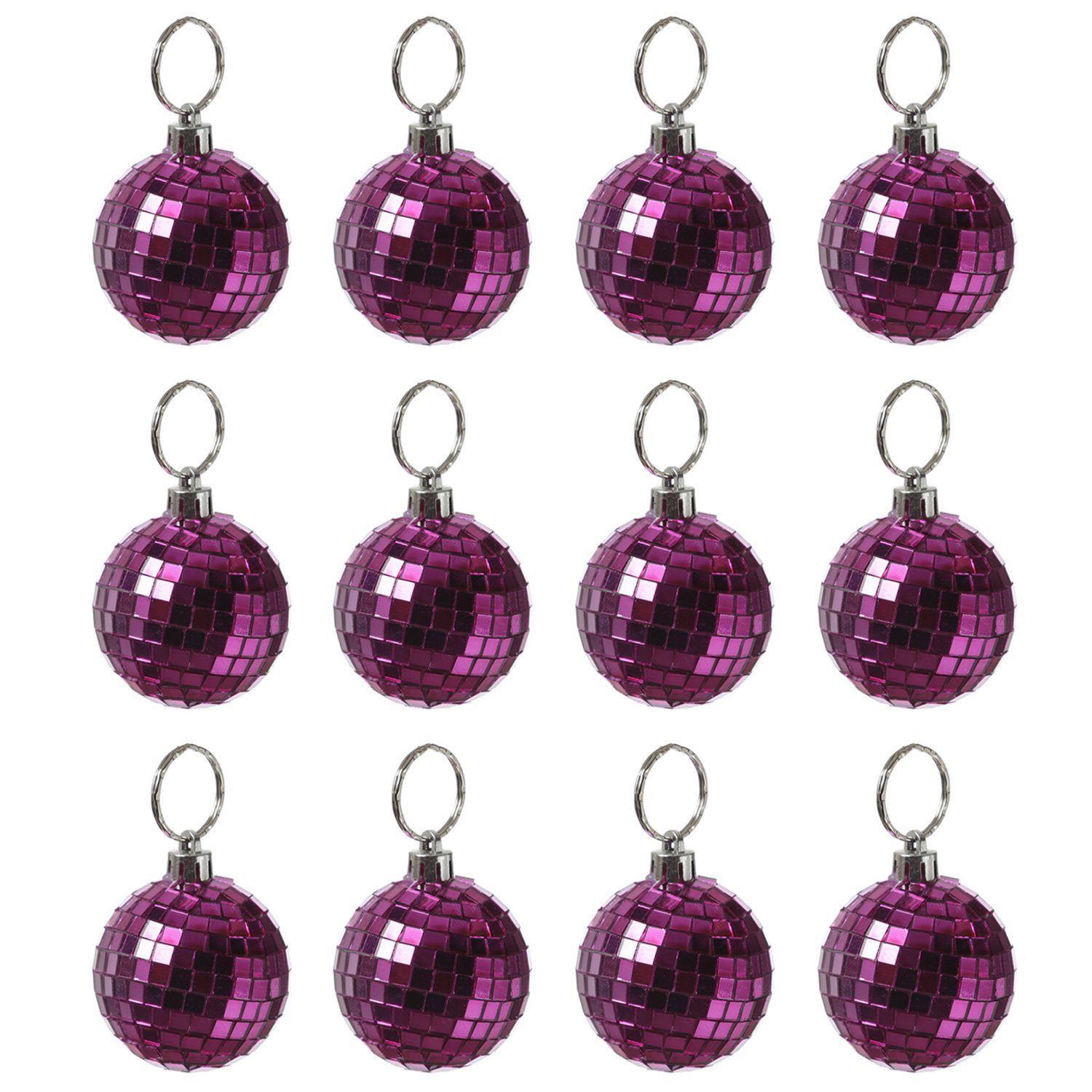 Christbaumschmuck Weihnachtsbaumschmuck Discokugel Spiegelkugel Baumkugel 5cm pink 12St.
