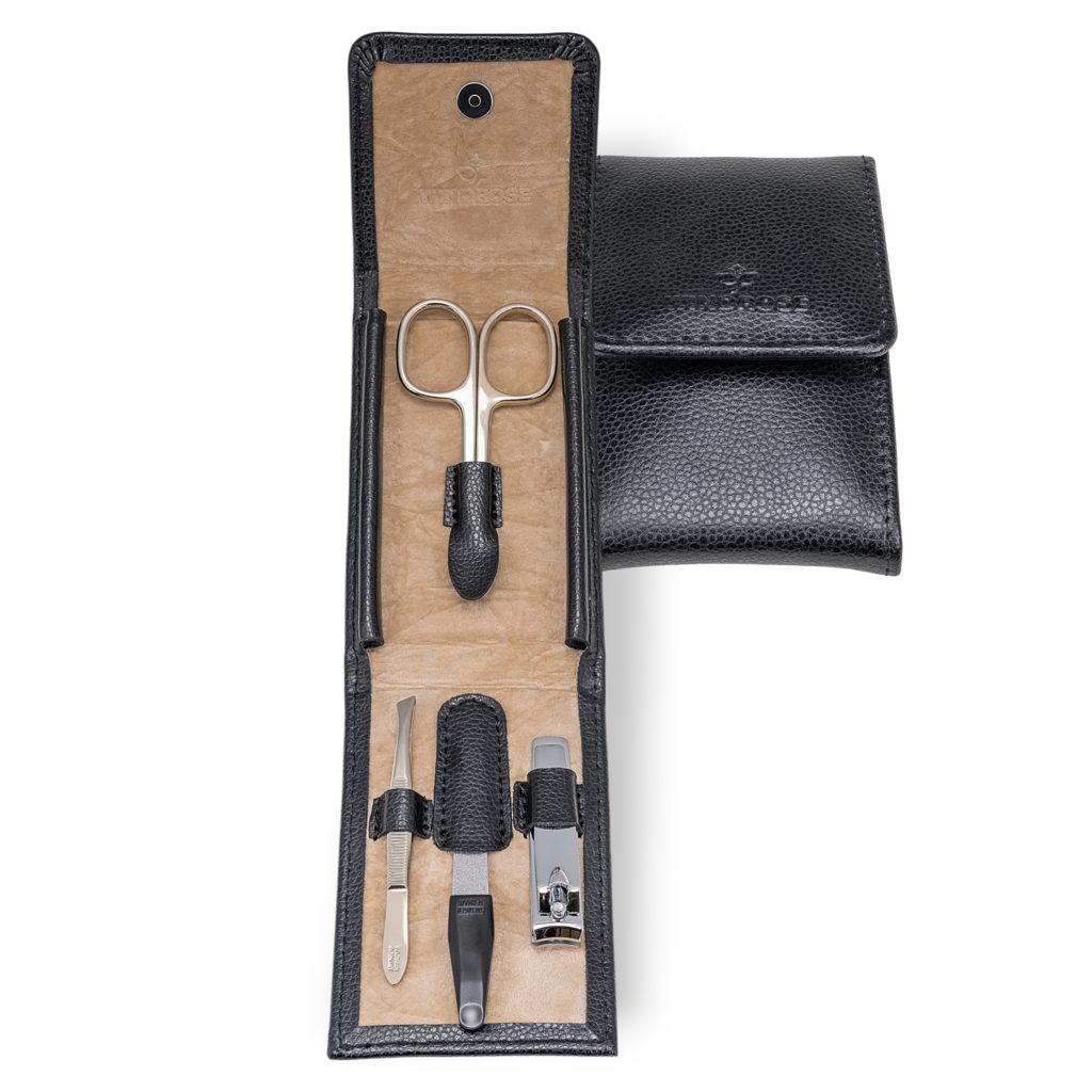 WINDROSE Maniküre-Etui 4-teiliges Maniküretui Beluga, Bestückung aus dem Hause Becker/Solingen
