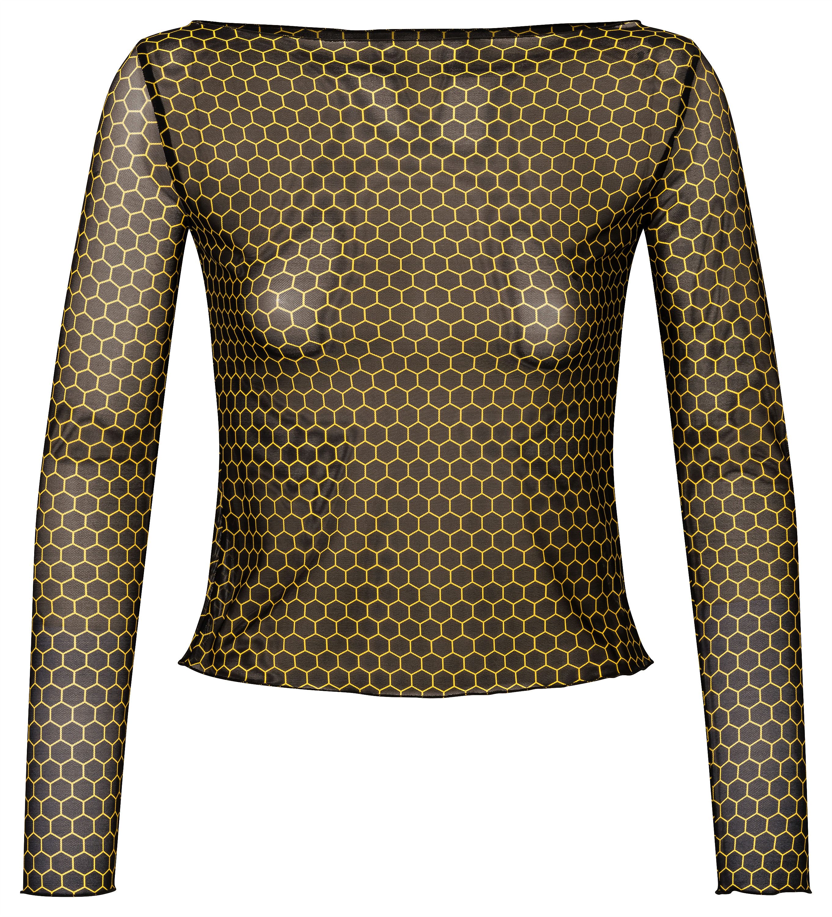 tanzmuster Crop-Top Langarm Ballett Top Mimi aus Netz Transparentes Tanz Oberteil