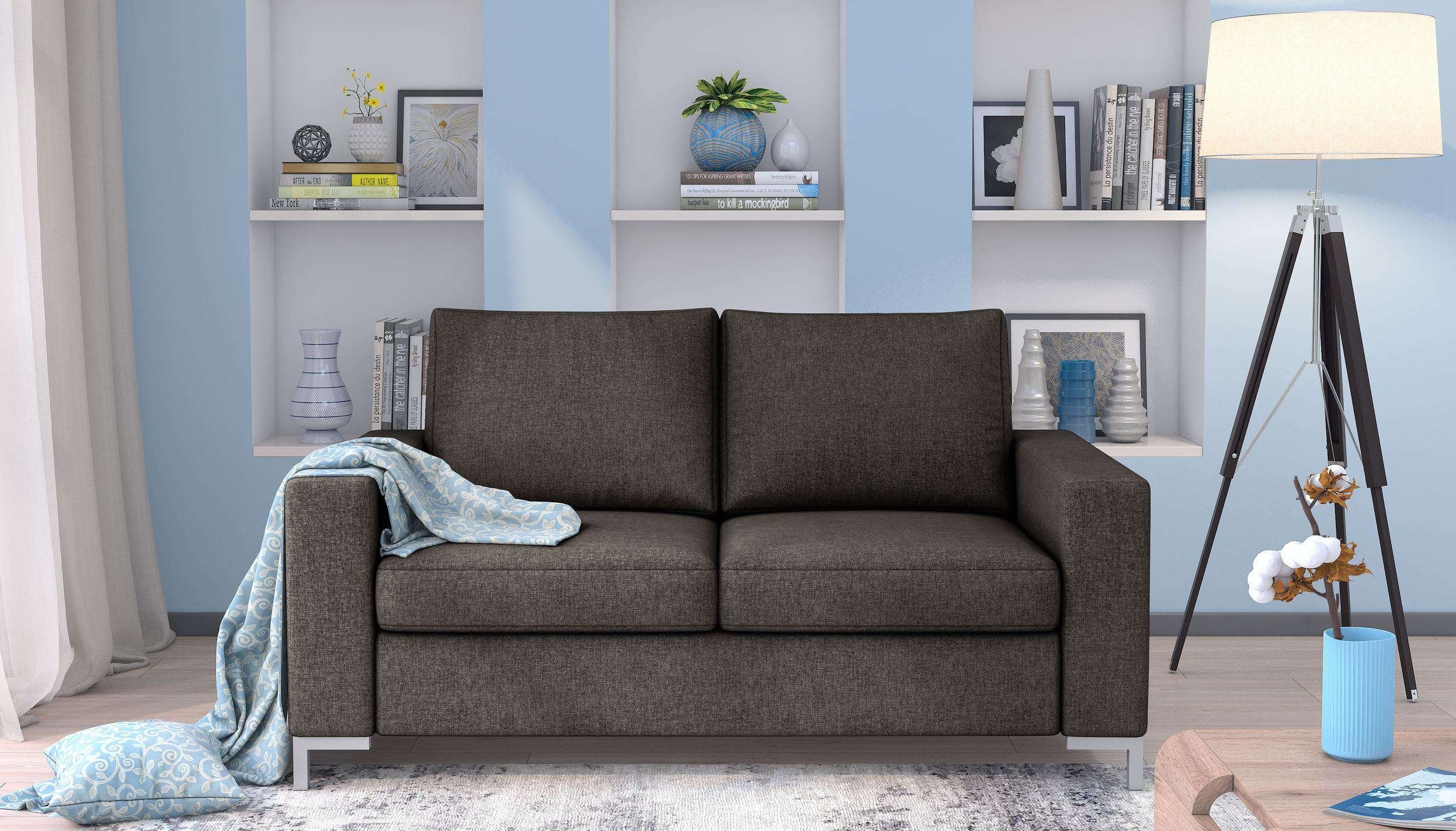 Stylefy 3-Sitzer Erling, 2-Sitzer, Sofa, mit Europa in und Design, made Raum stellbar, im Modern frei Rückenlehne, Armlehnen Sitzkomfort