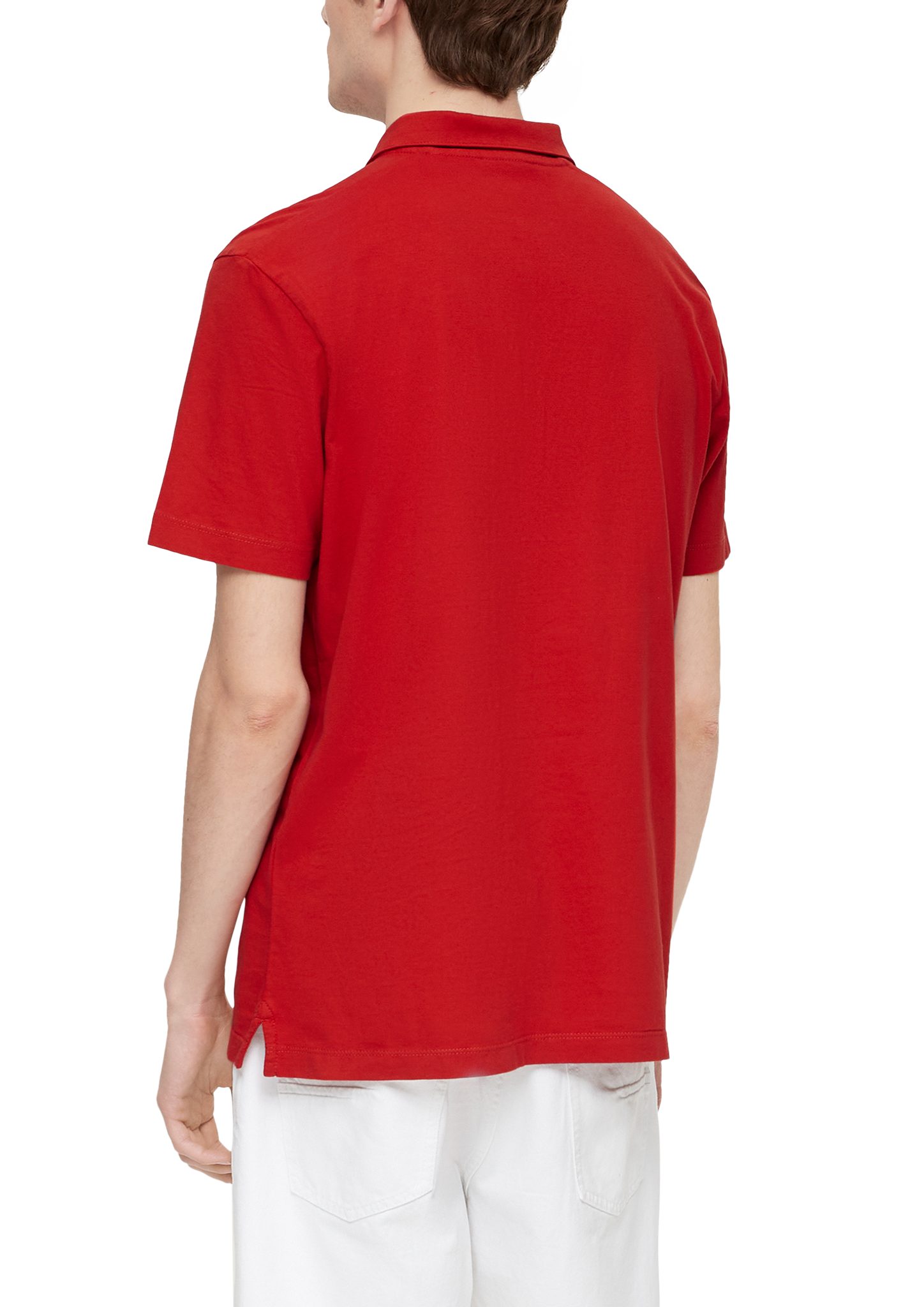 s.Oliver Kurzarmshirt Baumwolle aus preiselbeere Logo Poloshirt
