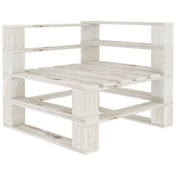 vidaXL Gartenlounge-Set 6-tlg. Garten-Lounge-Set Paletten mit Kissen in Creme Holz, (1-tlg)