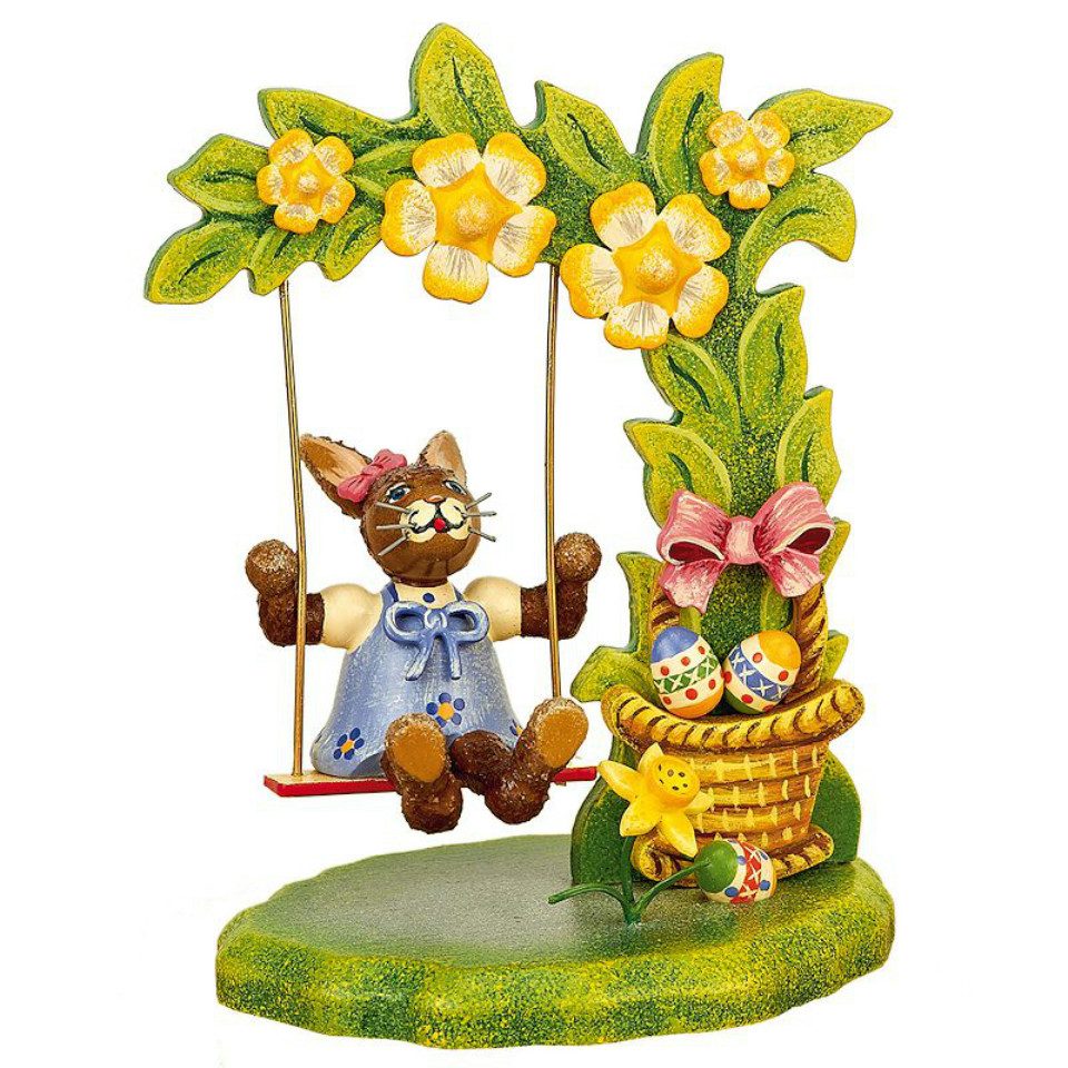 Hubrig Volkskunst Zschorlau Erzgebirge Osterhase Hubrig Osterhase Sabinchens Blumenschaukel