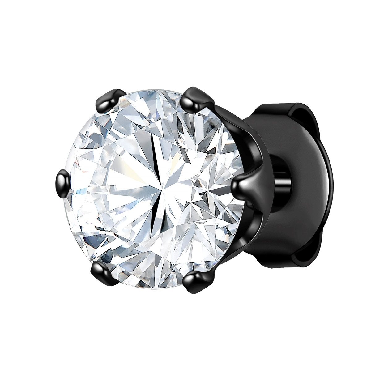 True Rebels Single-Ohrstecker schwarz, mit Zirkonia