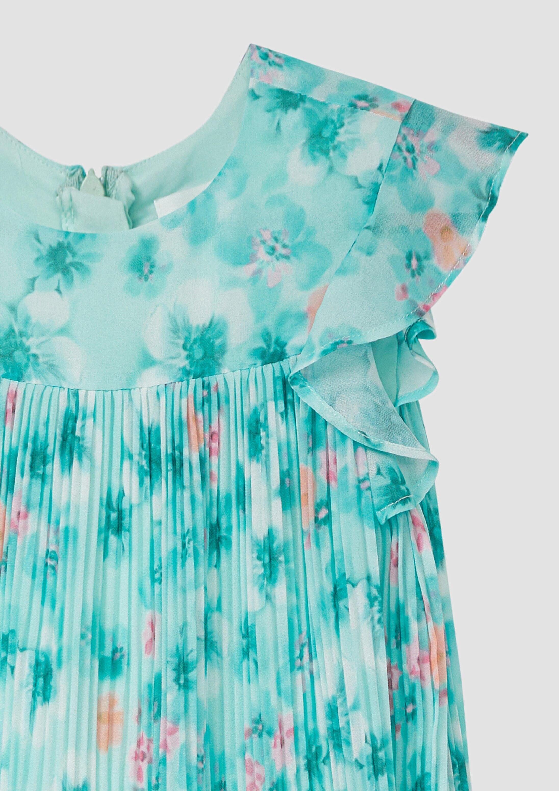 s.Oliver Minikleid Kleid Kurzes Kleid mit Volantärmeln und Plissee