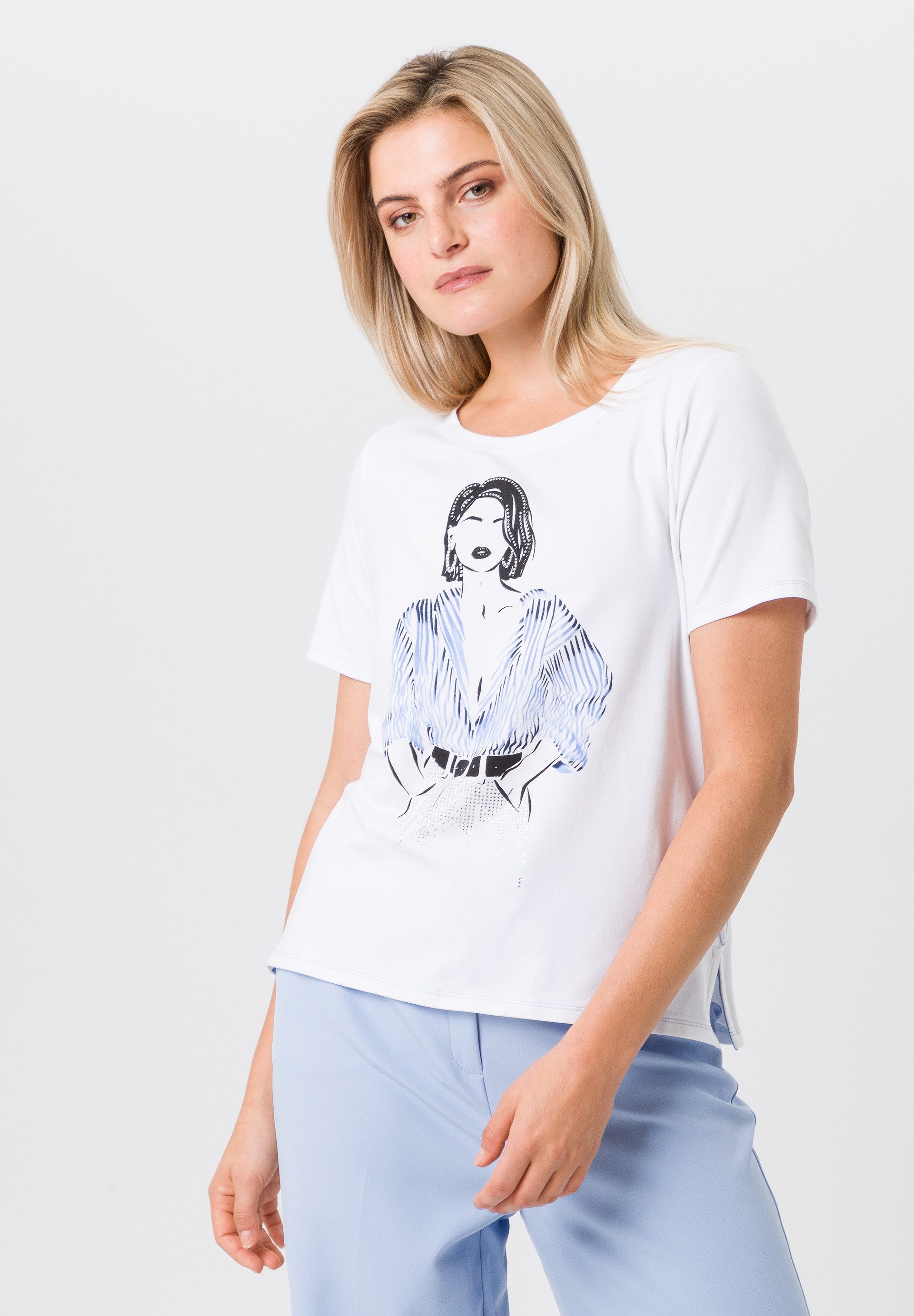 Kurzarmshirt mit stilvollem Print