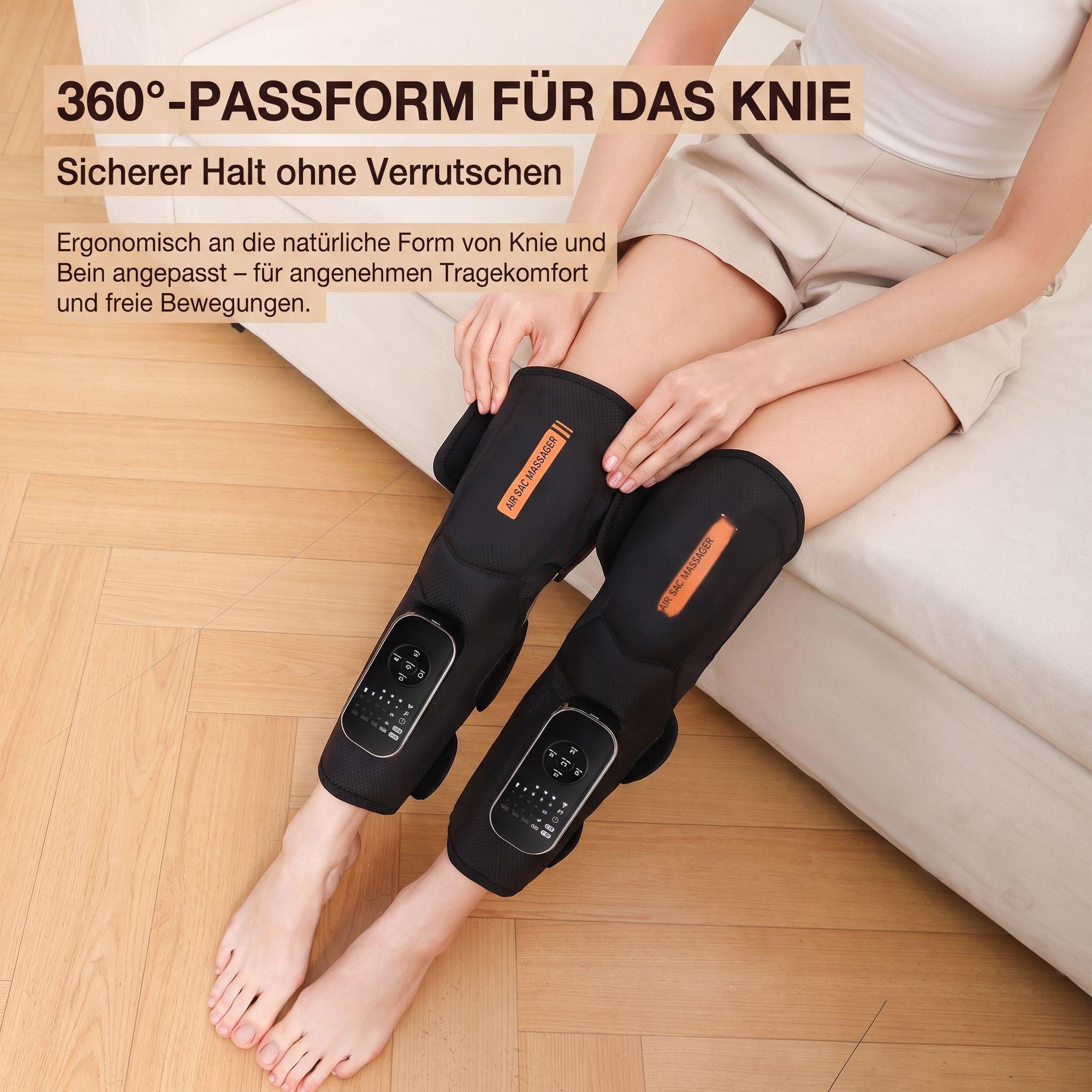 BBG Massagegerät Elektrisches Knie- und Beinmassagegerät mit Wärme, Luftdruckmassage und Vibration, 4 Massageprogramme 1-tlg., 5 Vibrationsstufen, 3 Temperaturs – Bild 5 von 5
