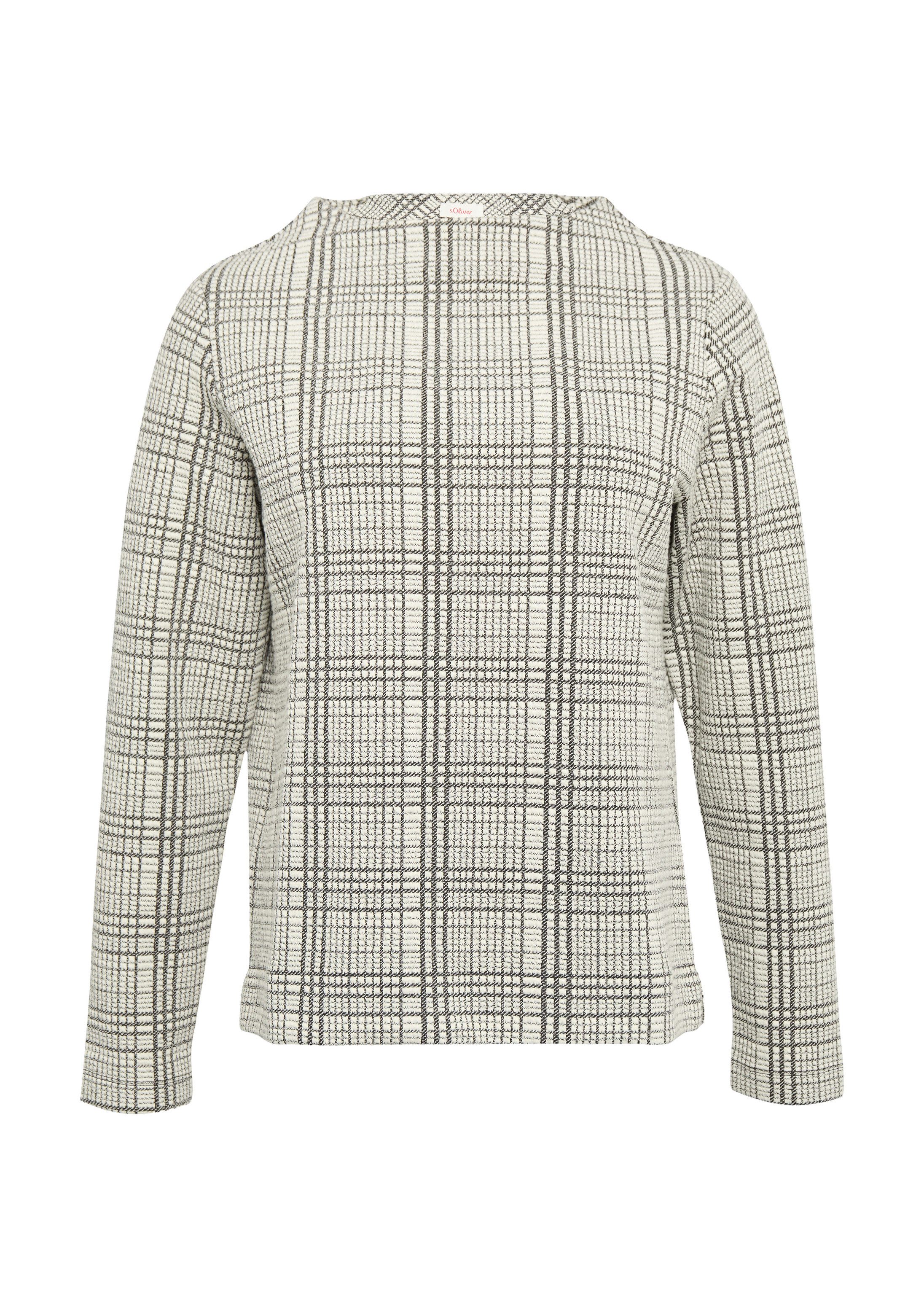 s.Oliver Sweatshirt Sweatshirt Gemustertes Sweatshirt mit Turtleneck