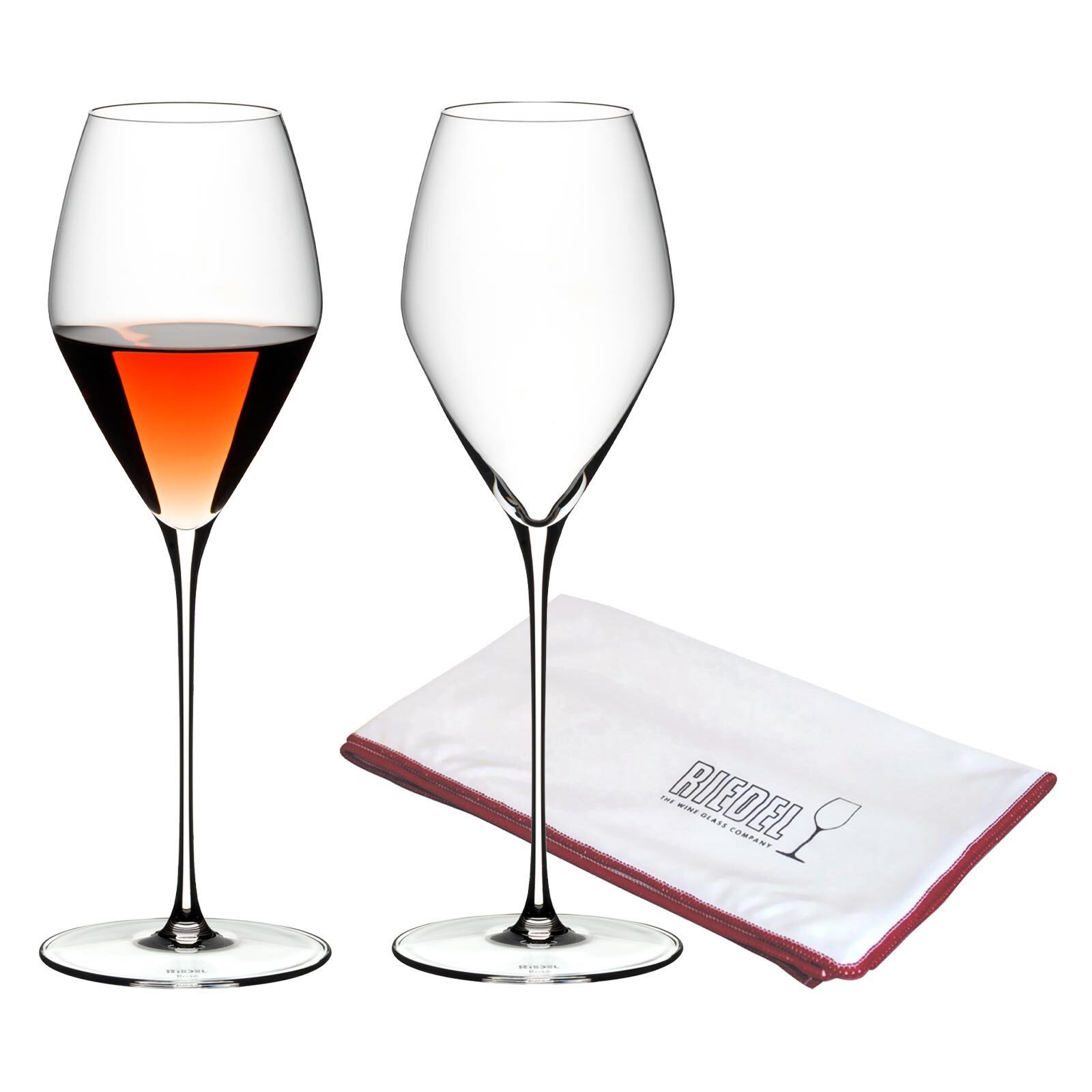 Weinglas Veloce Rosé Weingläser + Poliertuch 347 ml 2er Set