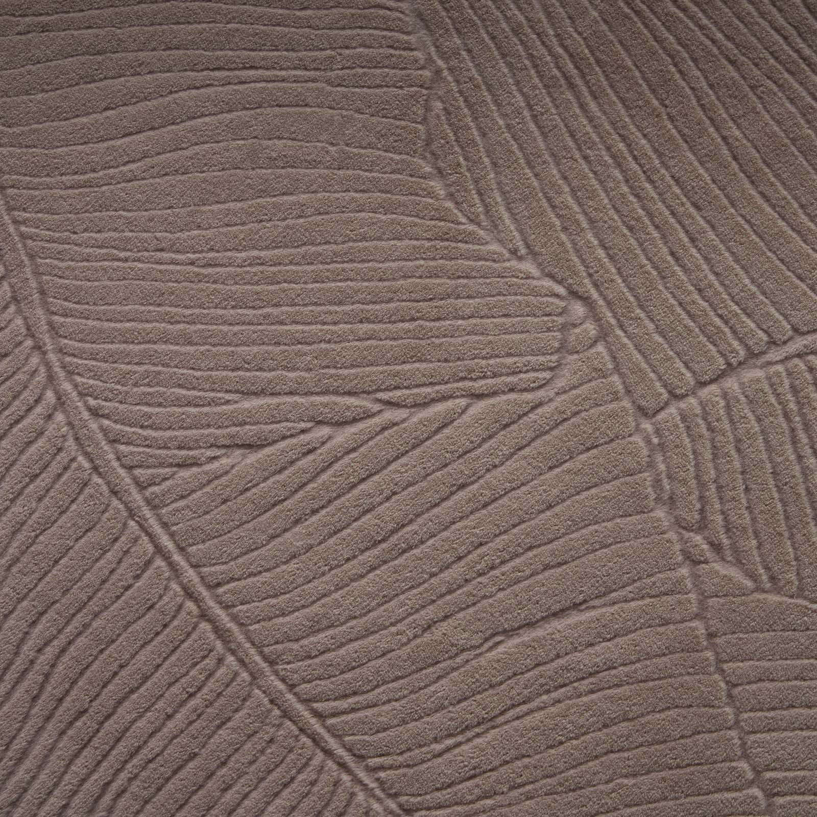 TaCa Home Teppich Kurzflor Teppich Hasenfell Optik, rechteckig, Höhe: 10 mm, Wohnzimmer, Kinderzimmer, Esszimmer, Blätter Taupe - 300 x 400 cm