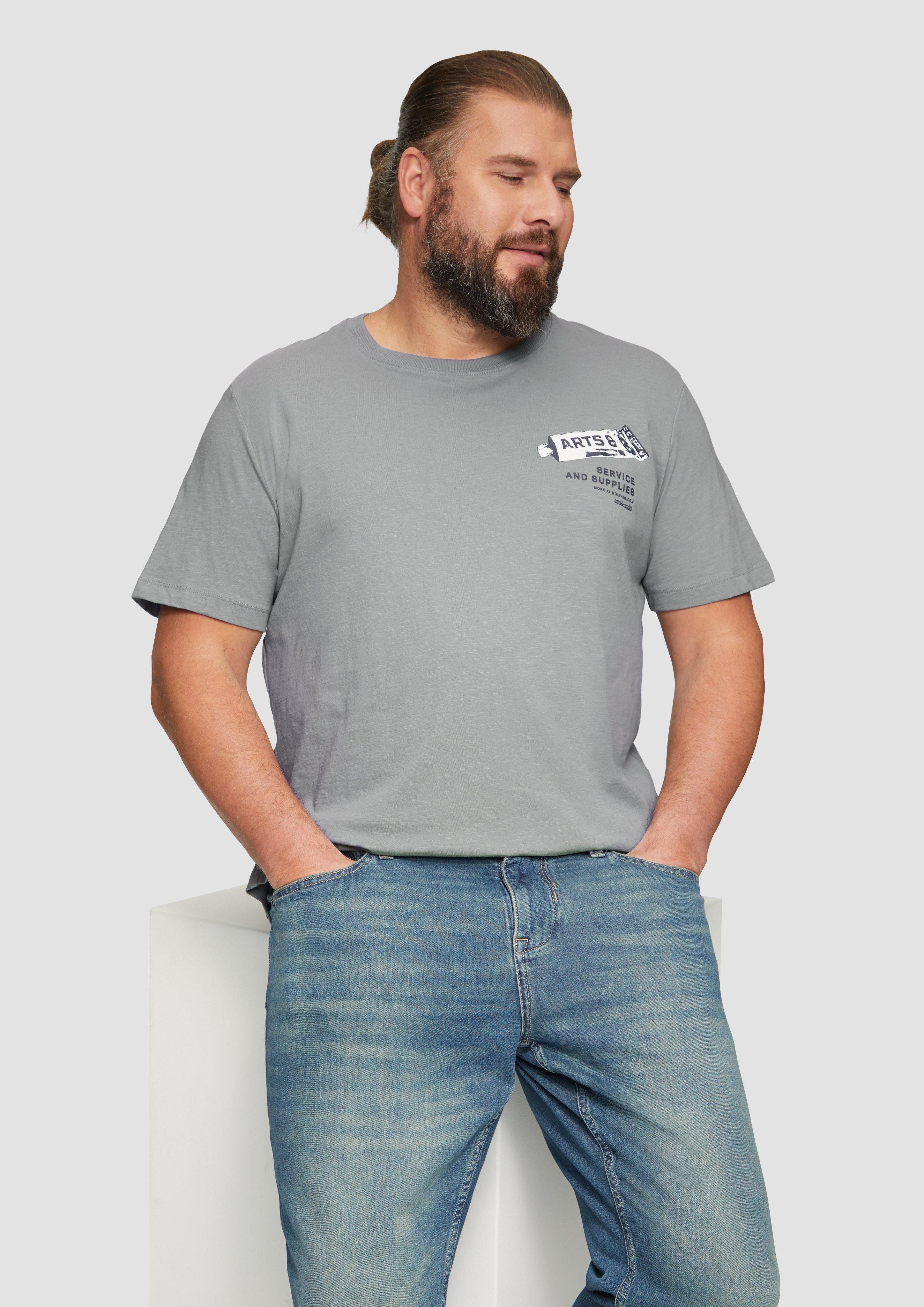 s.Oliver Kurzarmshirt Baumwoll-T-Shirt mit Frontprint und günstig online kaufen