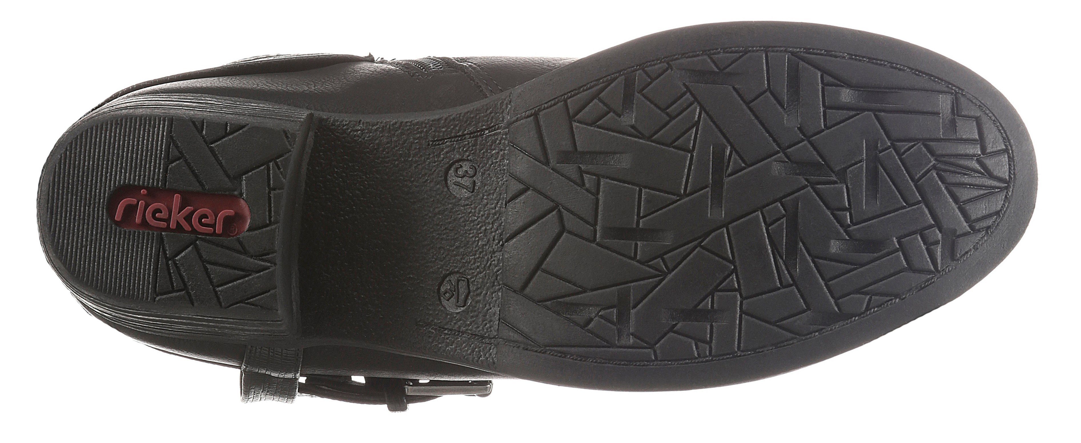 Rieker Winterstiefel, Boots, Warmfutter, Blockabsatz, mit auffälliger Schnalle