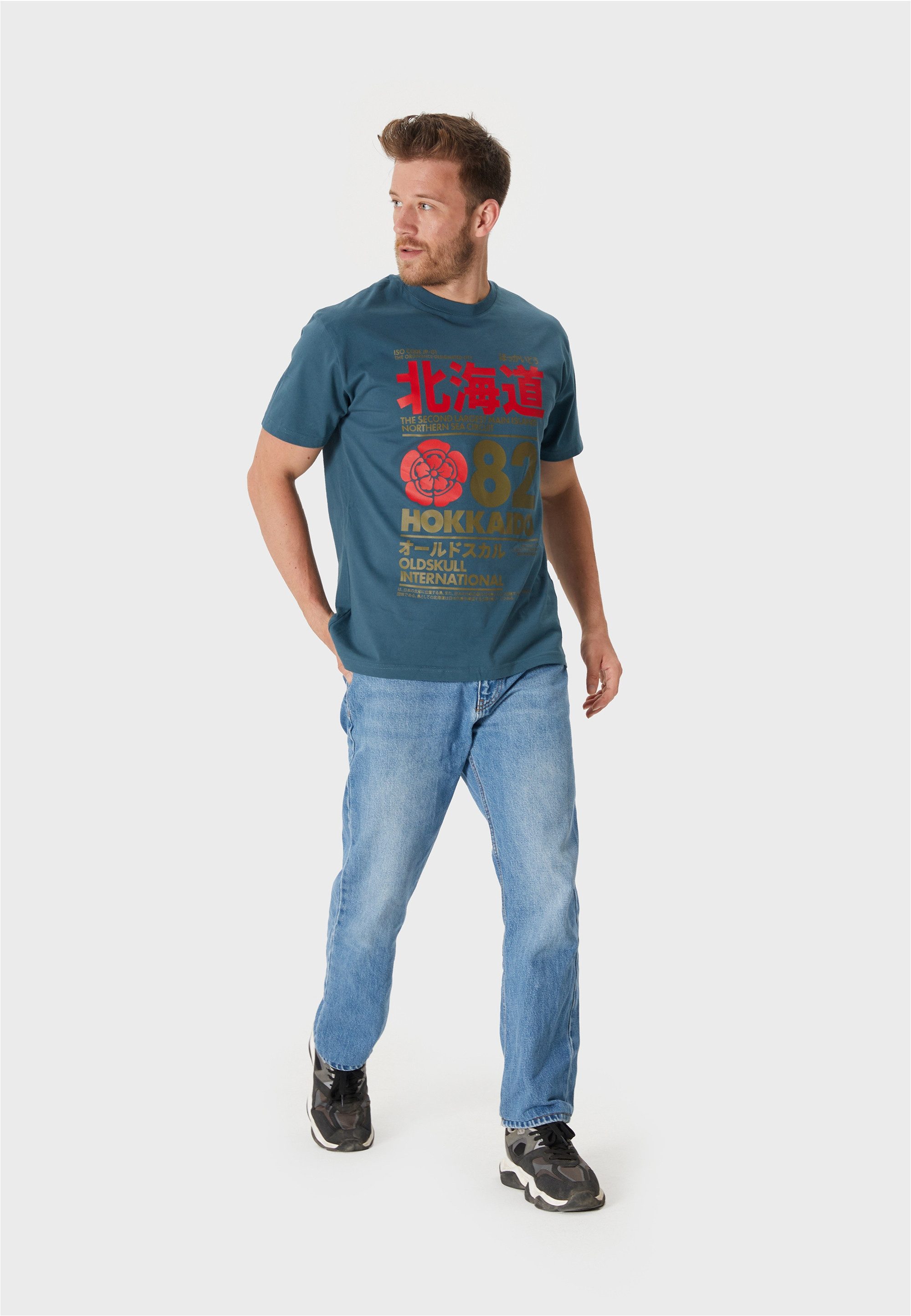 Oldskull T-Shirt Retro Japan Island (1-tlg) mit coolem Print