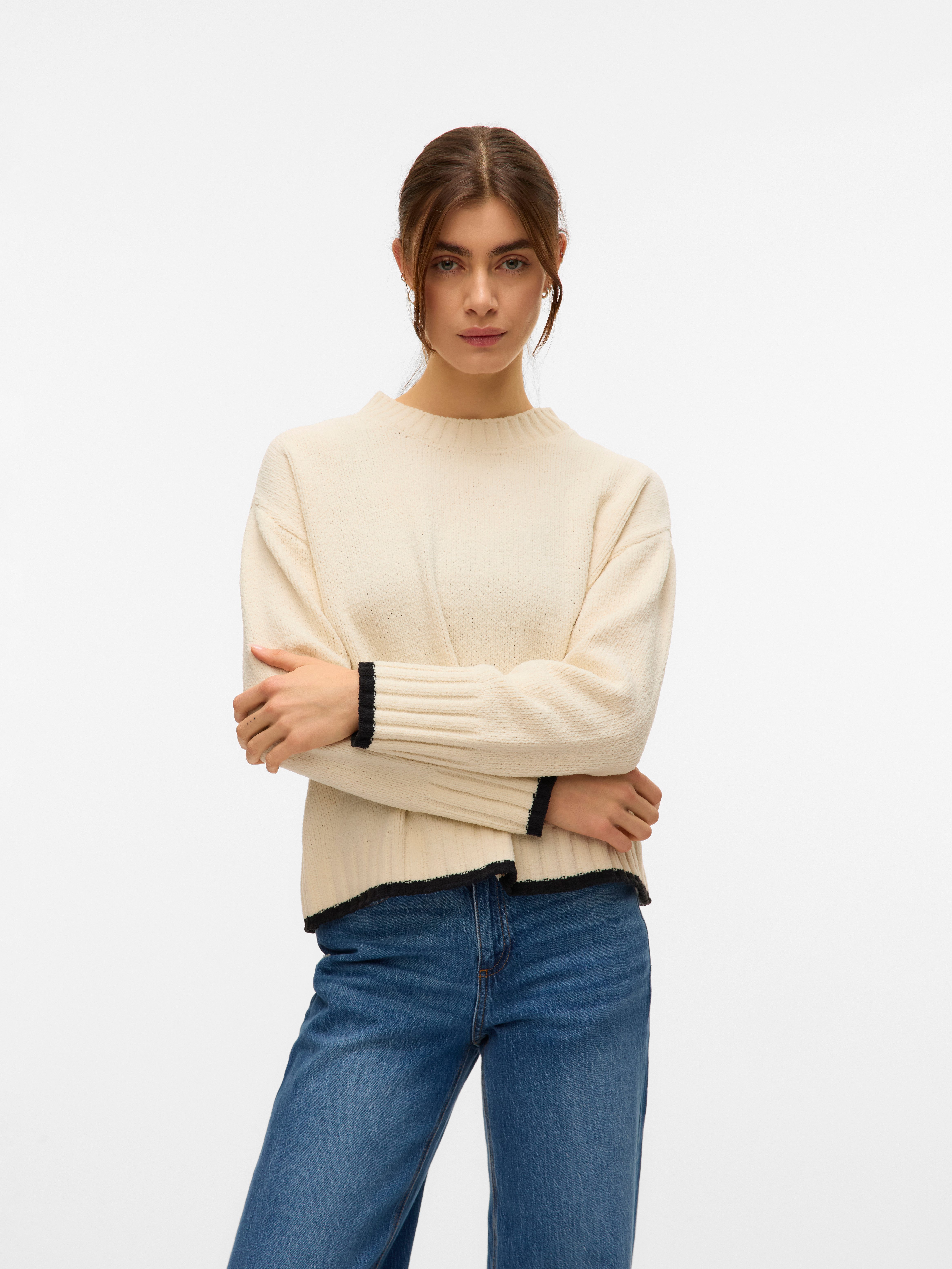 Vero Moda Strickpullover VMSHADOW LS O-NECK PULLOVER BOO günstig online kaufen