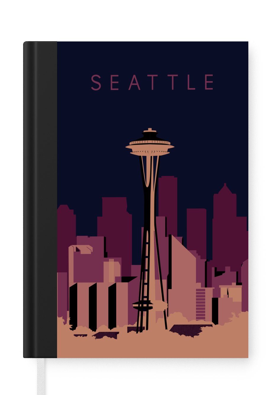 Turm Tagebuch, Journal, A5, Seattle Tower Notizheft, USA, 98 Seattle Seiten, - - Amerika Merkzettel, - Haushaltsbuch MuchoWow - Notizbuch