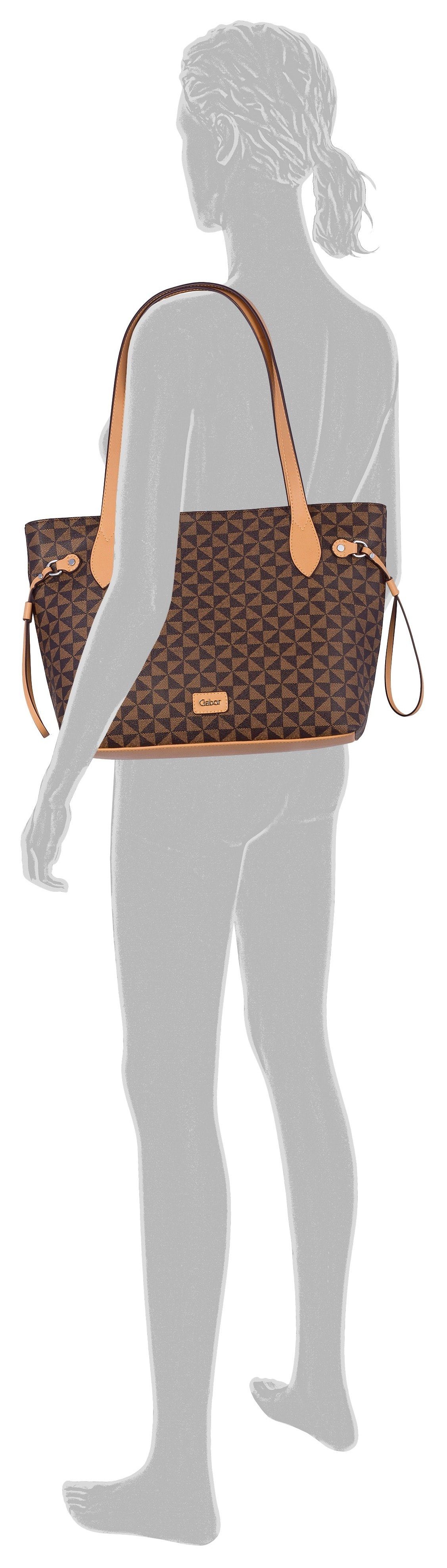 Gabor Shopper Barina, aus Lederimitat mit charakteristischem All-Over-Druck und Metall Logo
