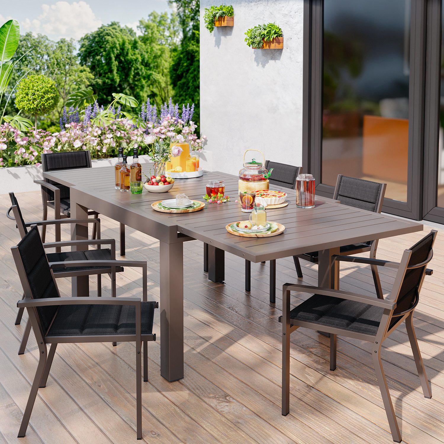 Furnicopia Gartenstuhl, Aluminium Stapelstühle 160 kg Tragkraft, Esszimmer günstig online kaufen