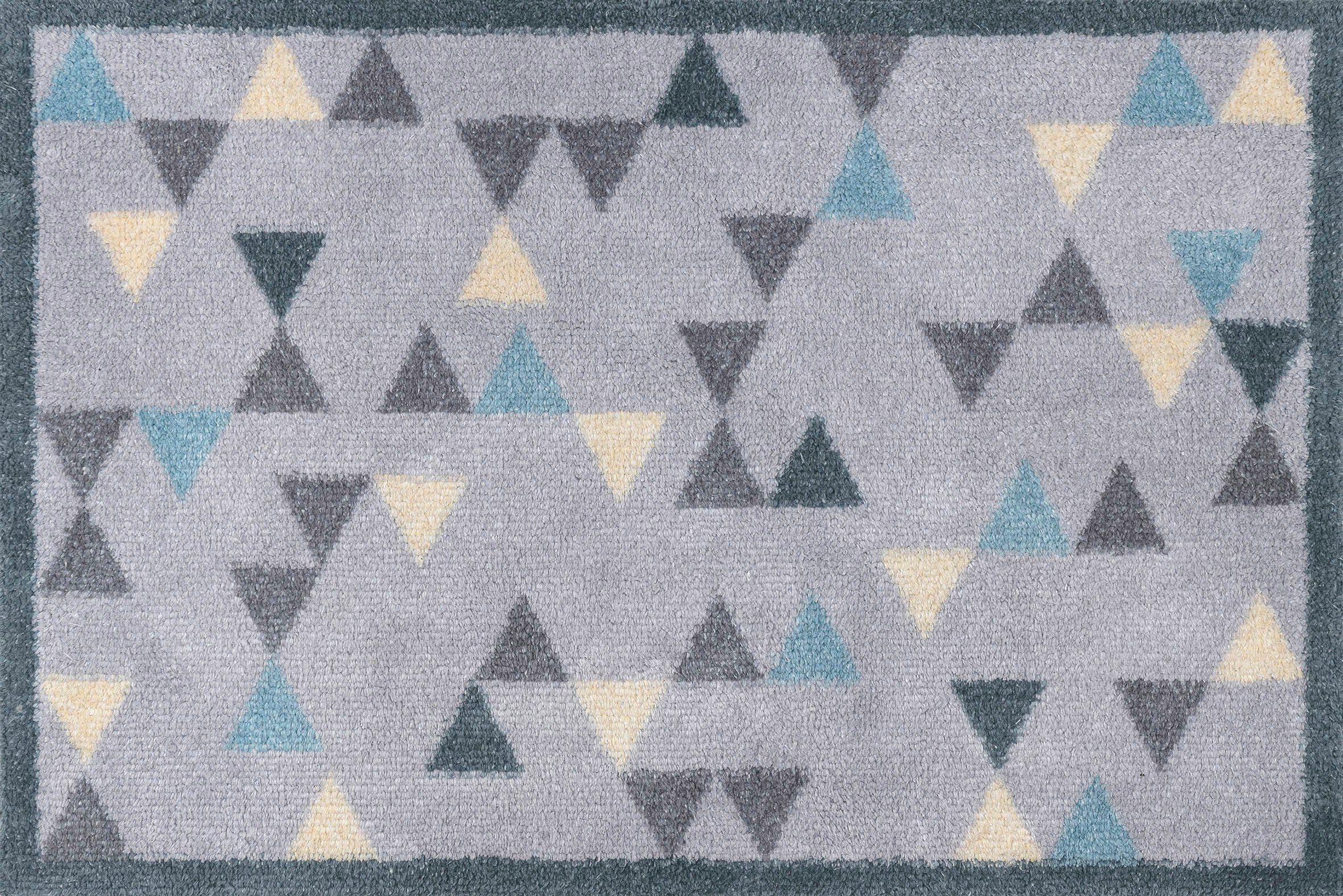 Triangles, Höhe: Teppich by mm wash+dry Kleen-Tex, rechteckig, 9